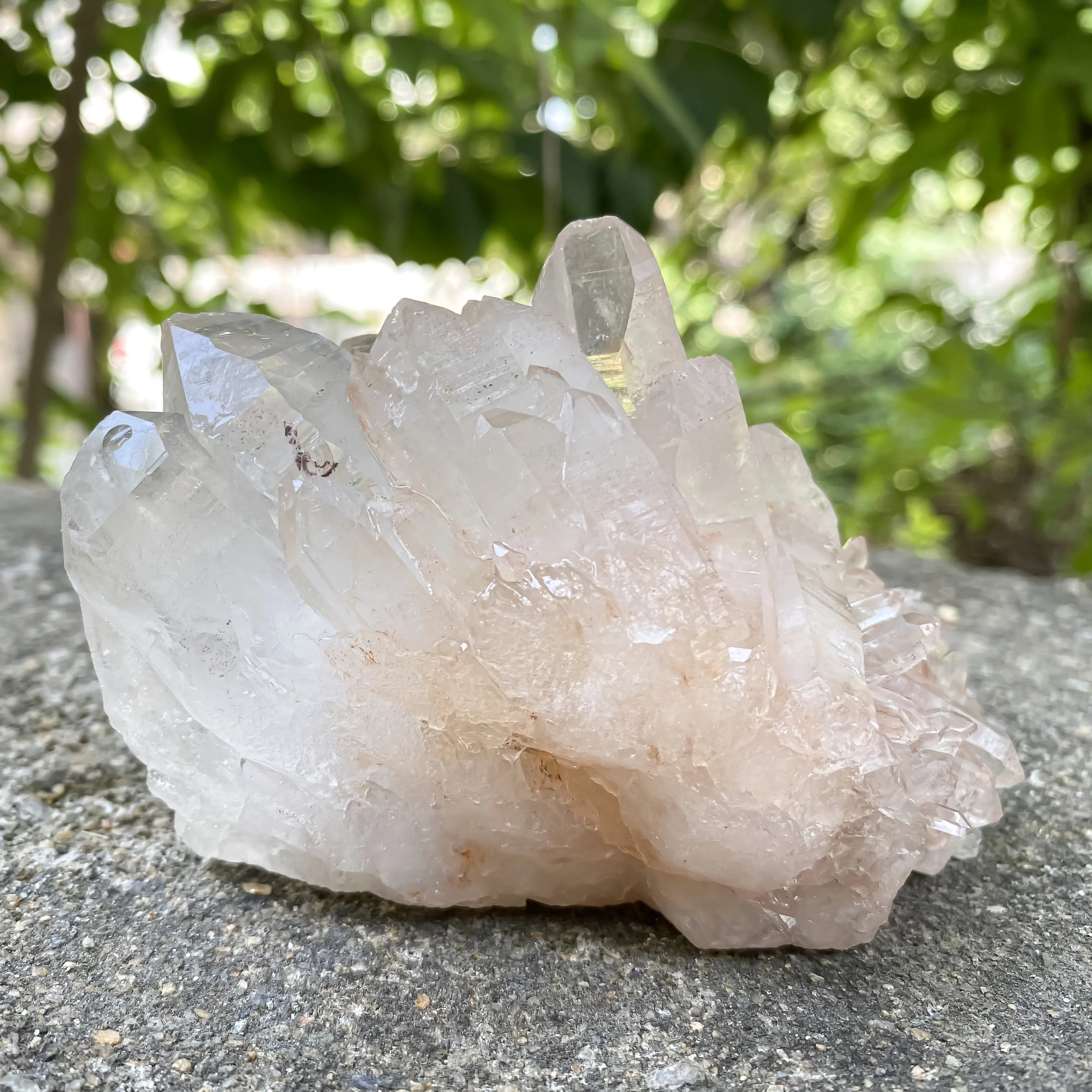 Natural Himalayan Pink Quartz Cluster 360g Healing Crystal