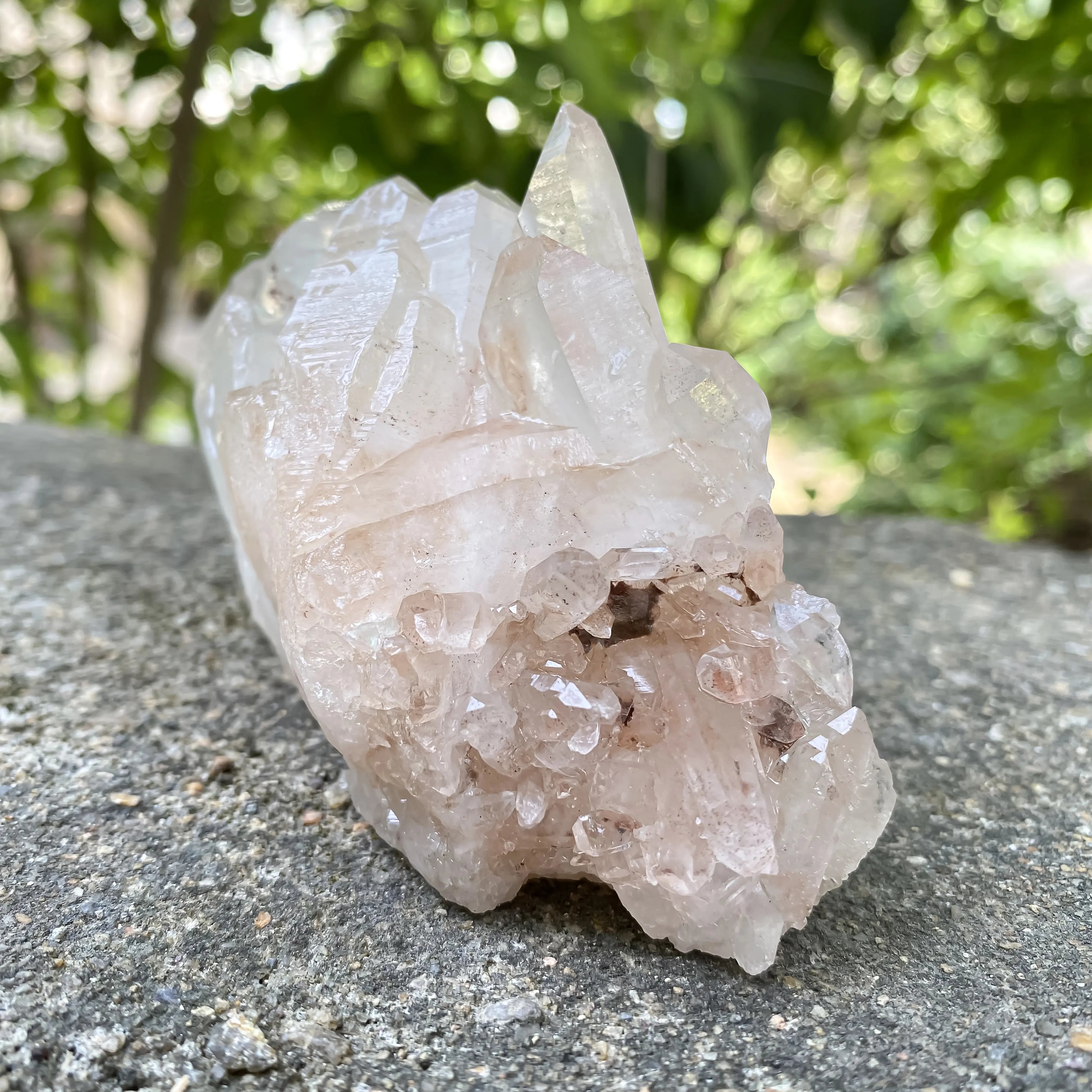 Natural Himalayan Pink Quartz Cluster 360g Healing Crystal