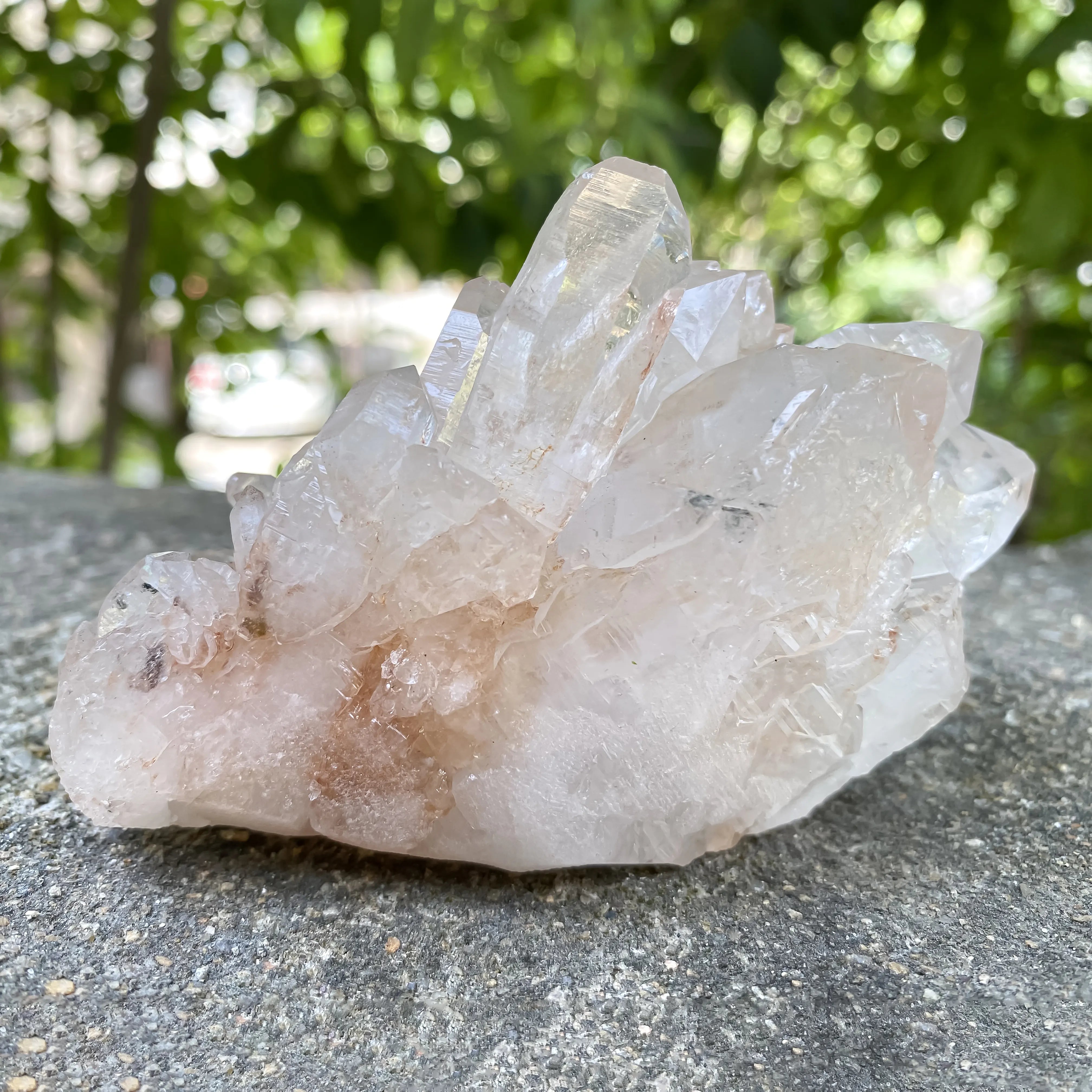 Natural Himalayan Pink Quartz Cluster 360g Healing Crystal