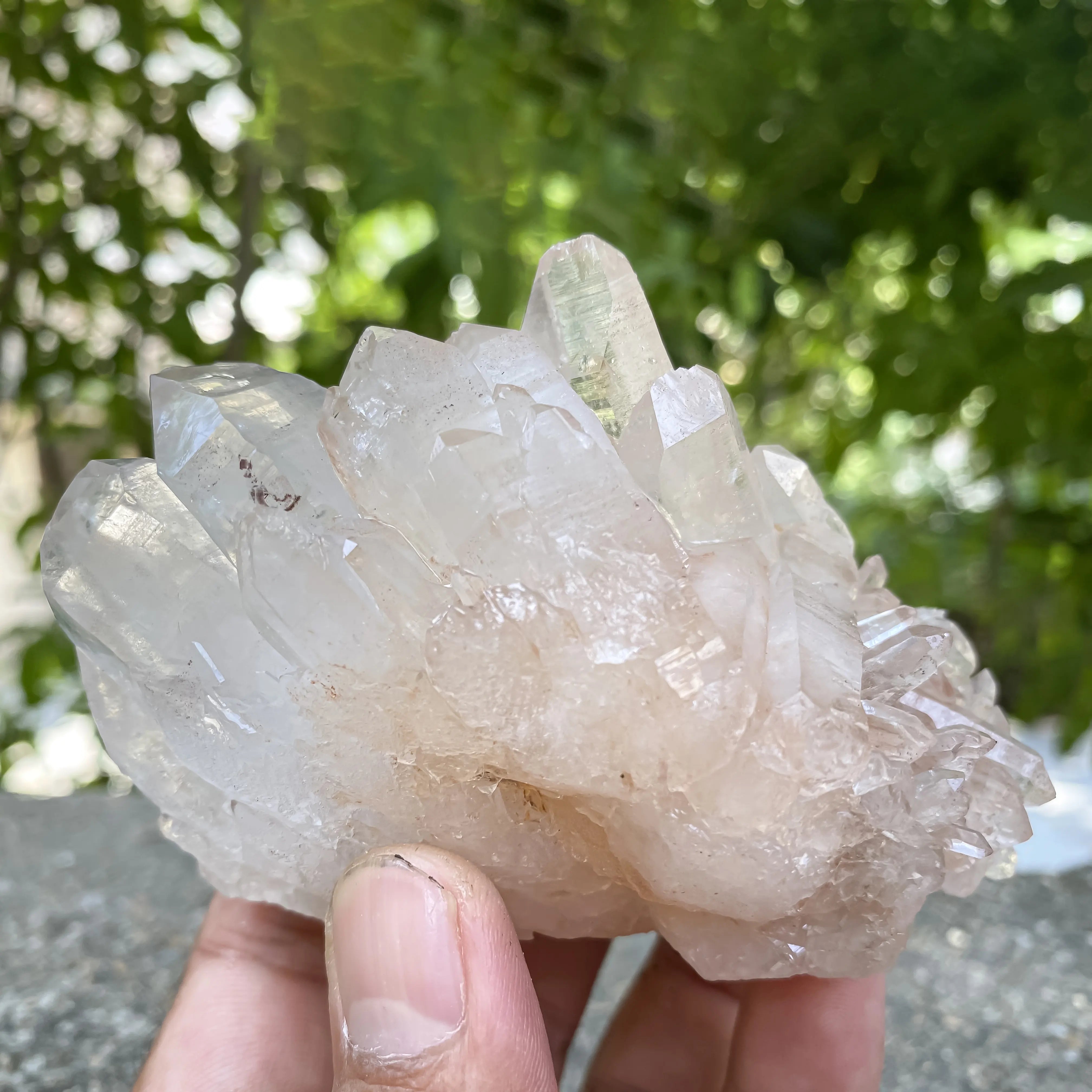 Natural Himalayan Pink Quartz Cluster 360g Healing Crystal