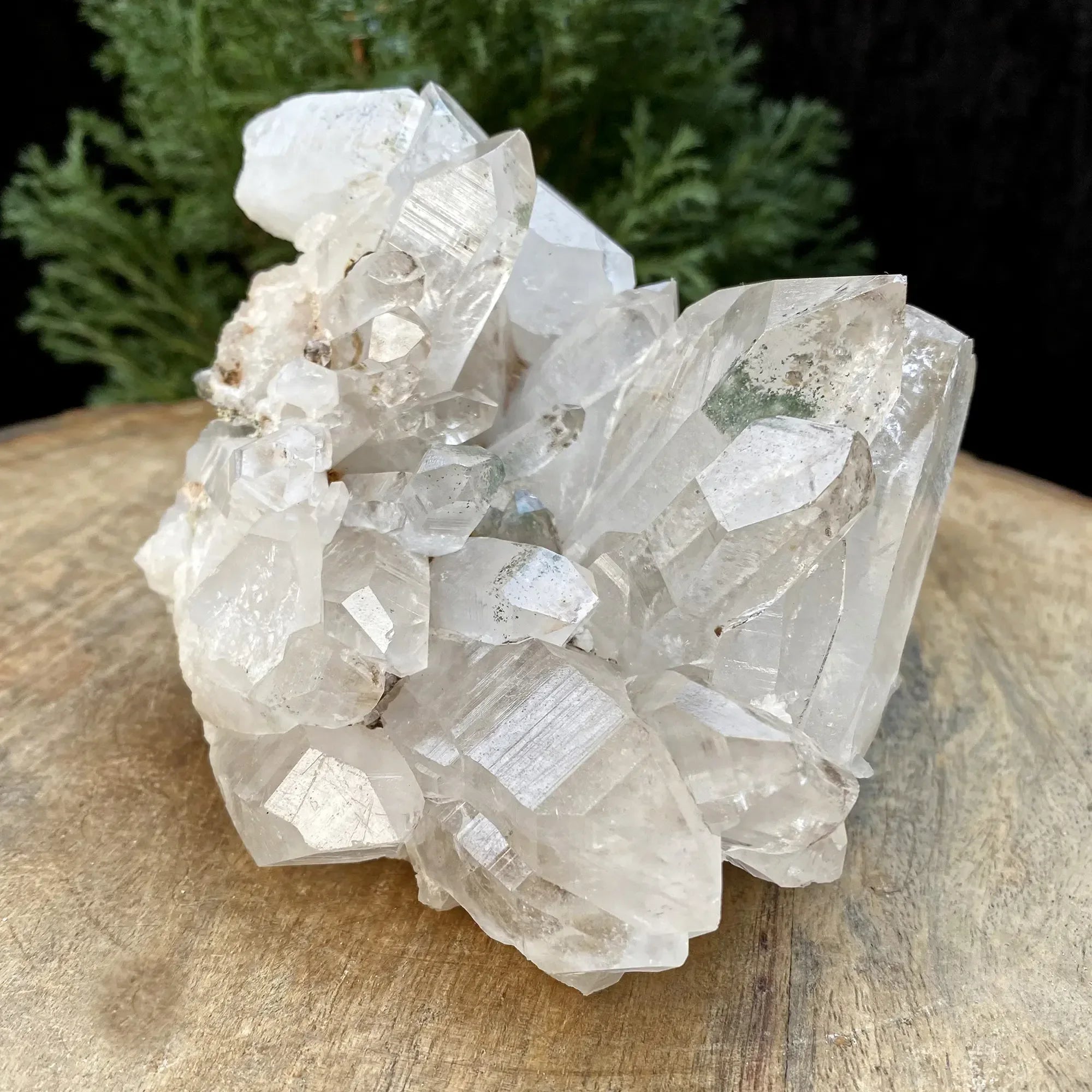 Natural Himalayan White Quartz with Green Phantom Cluster 780g Himalayan Quartz