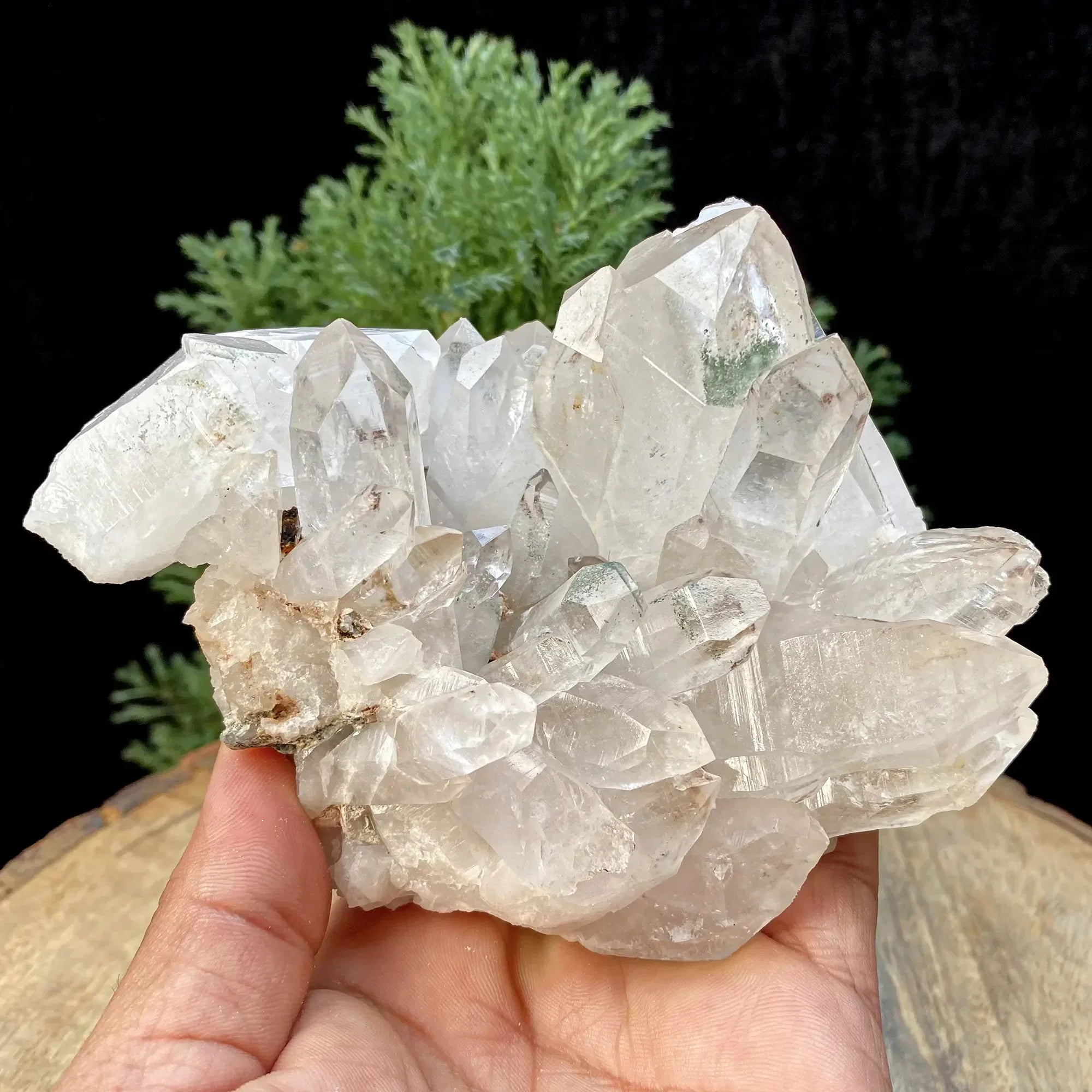 Natural Himalayan White Quartz with Green Phantom Cluster 780g Himalayan Quartz