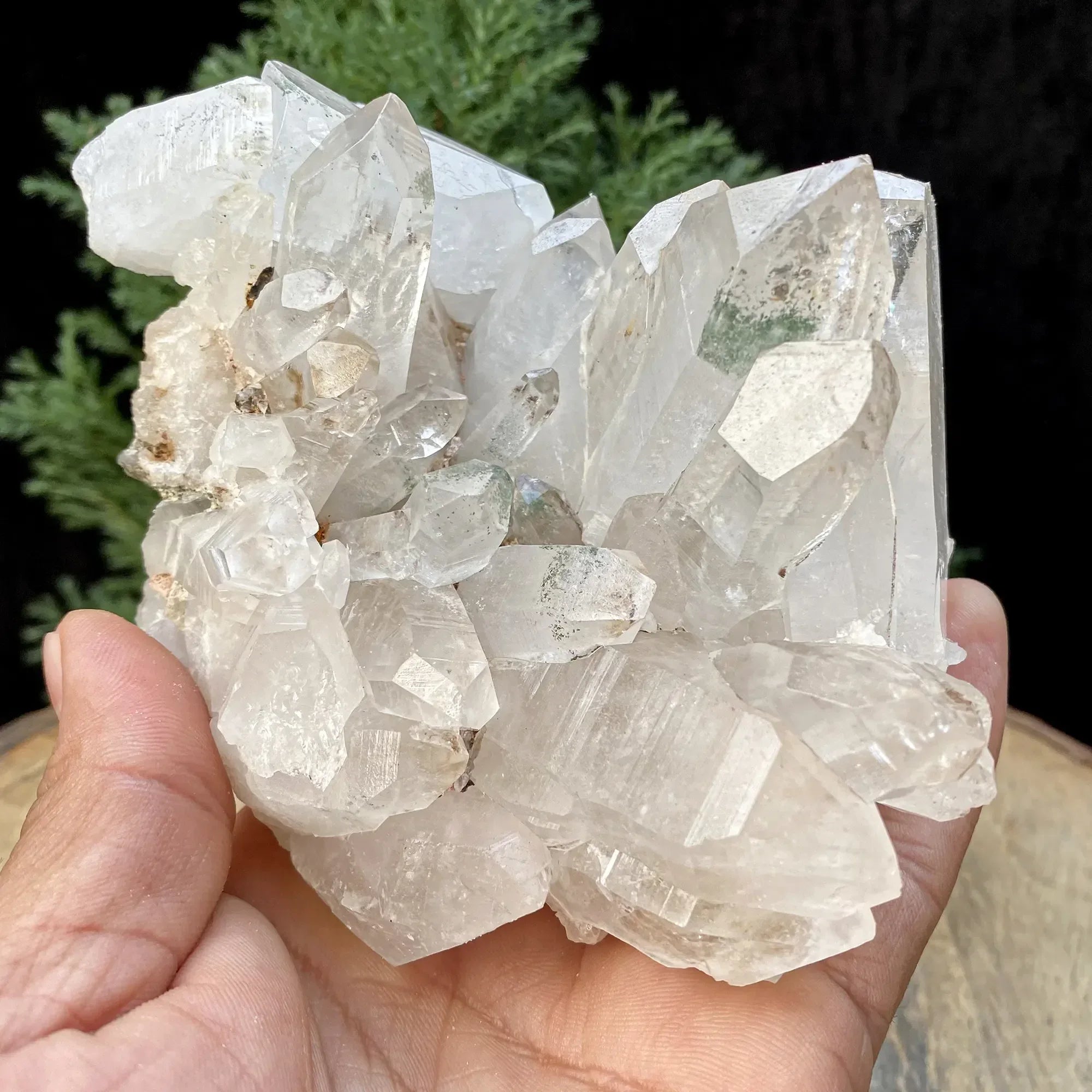 Natural Himalayan White Quartz with Green Phantom Cluster 780g Himalayan Quartz