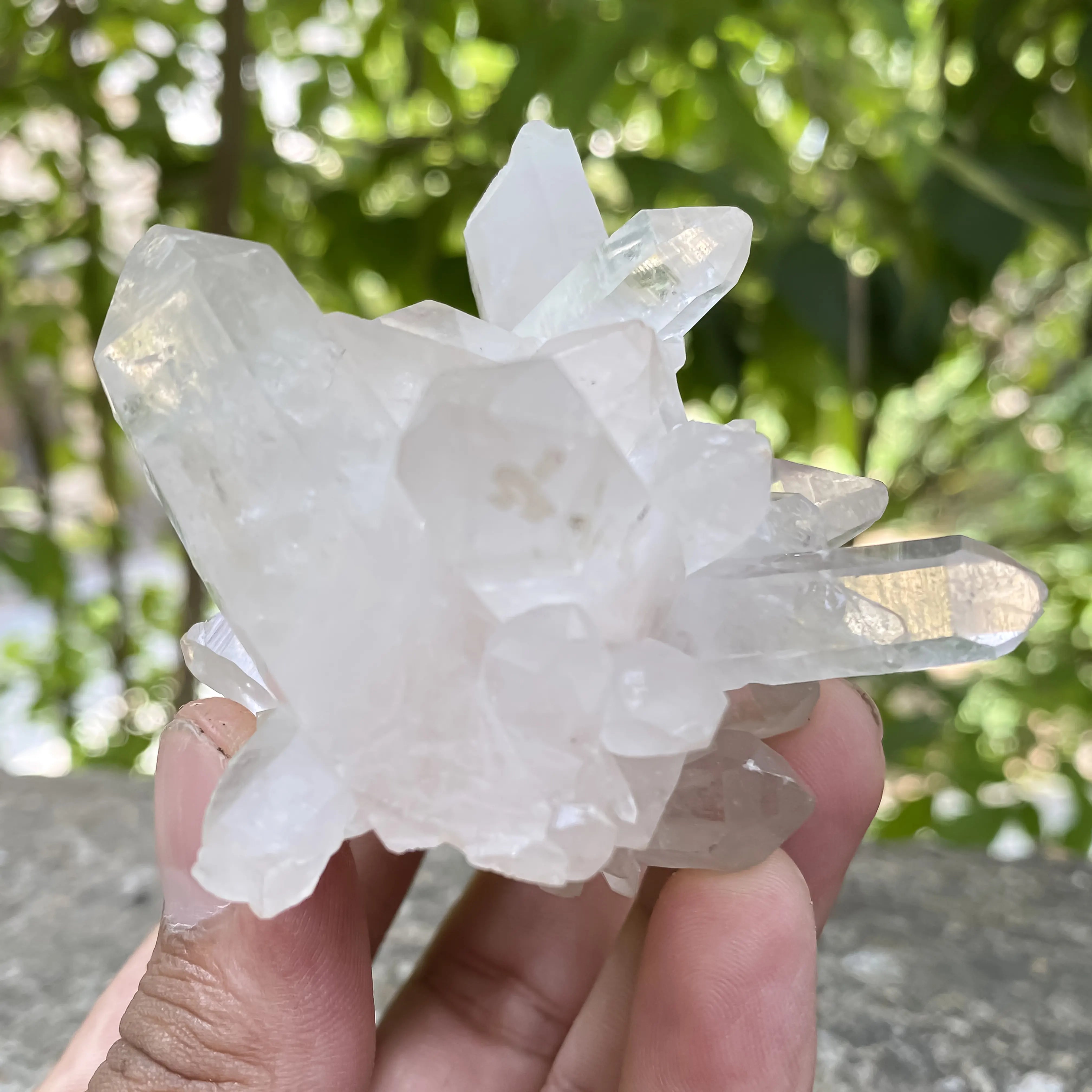 Natural Himalayan White Quartz Cluster 185g