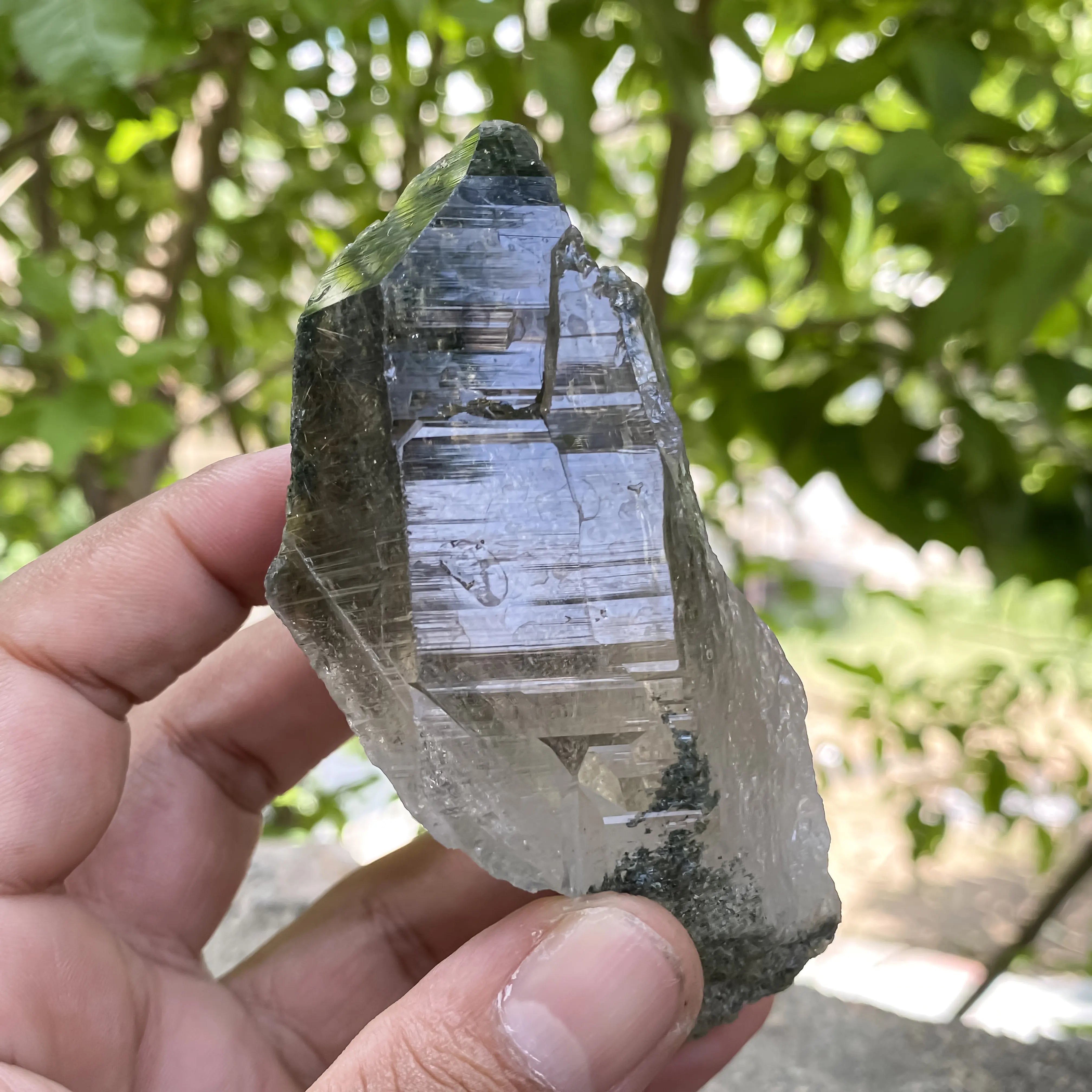 Natural Himalayan Green Chlorite Quartz Cluster 220g