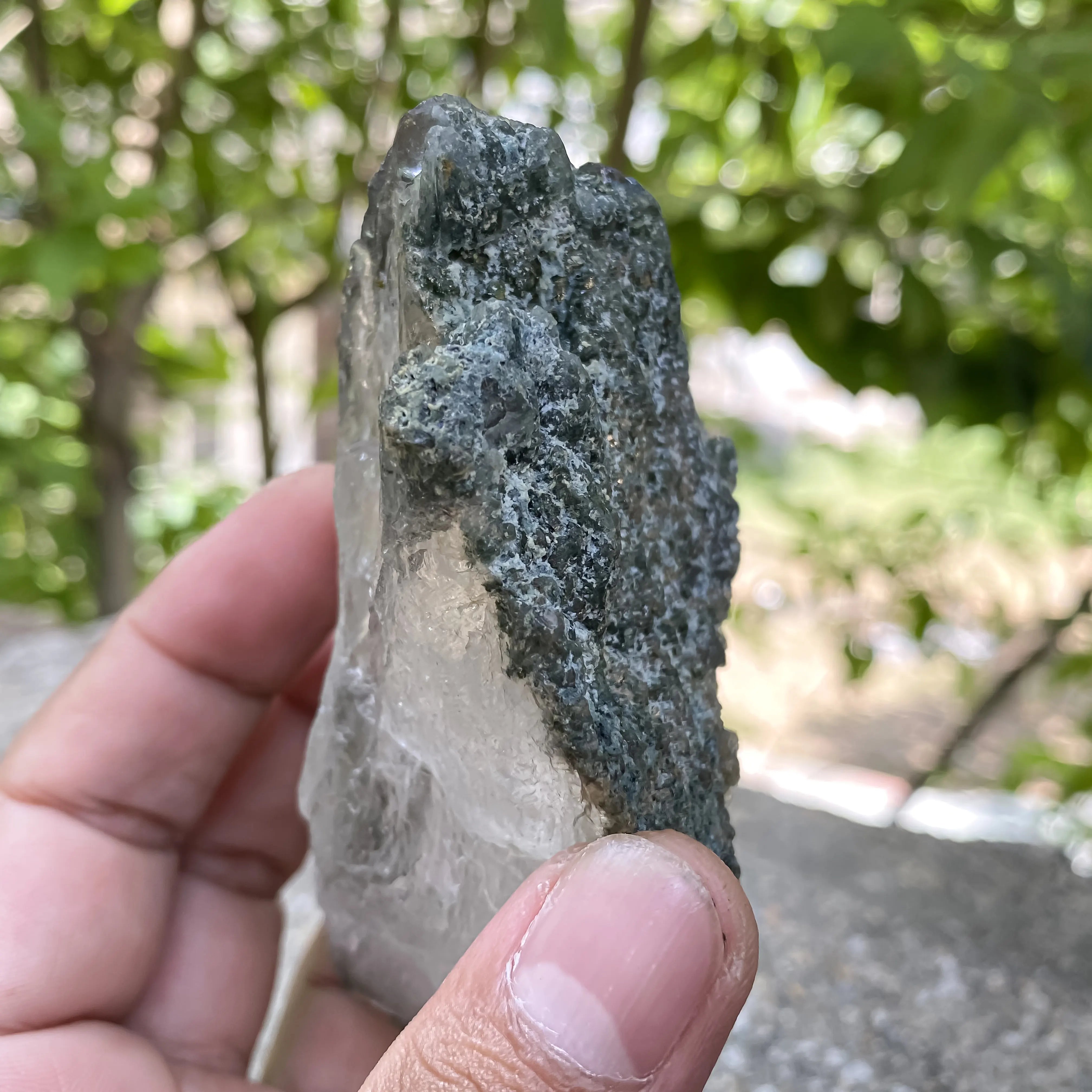 Natural Himalayan Green Chlorite Quartz Cluster 220g