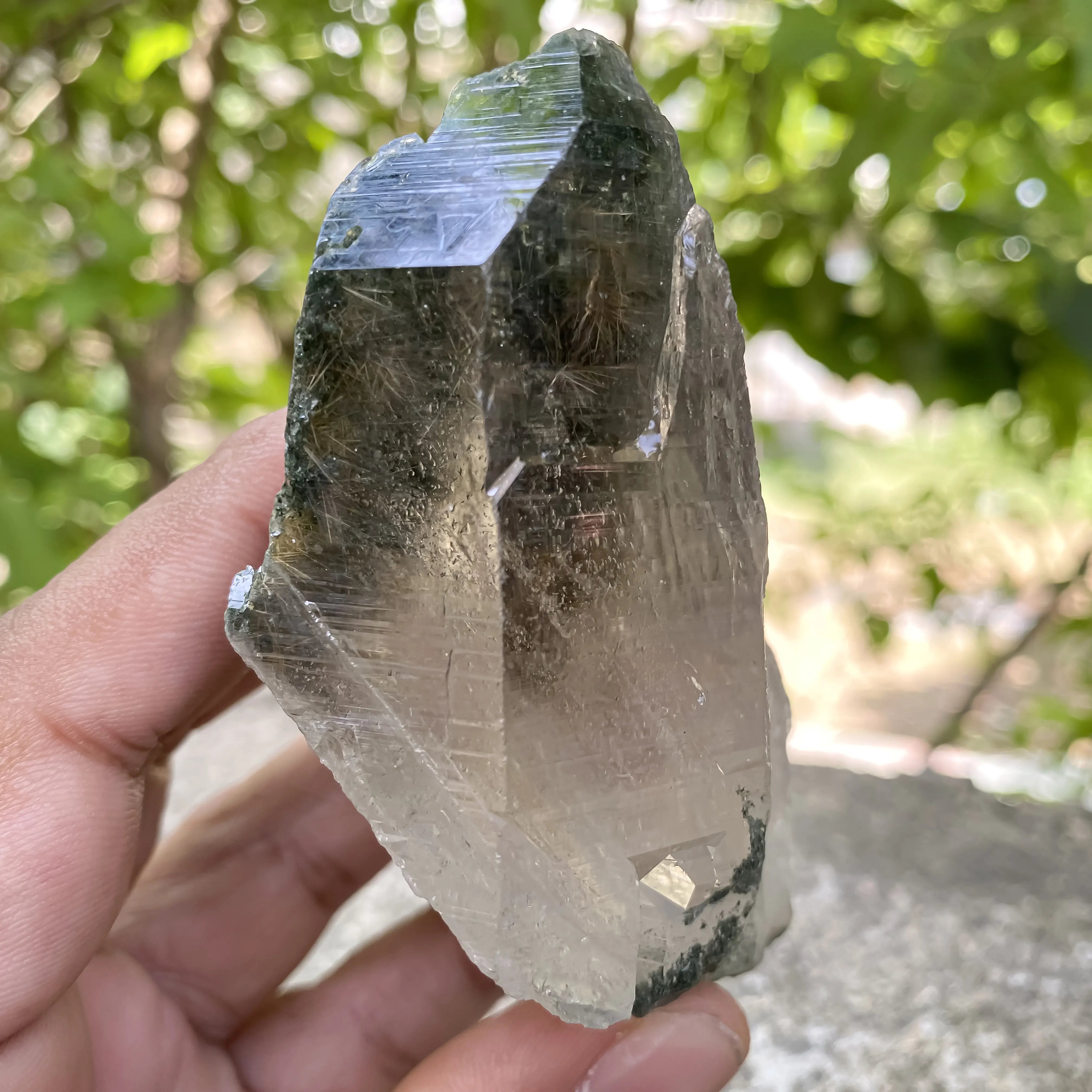 Natural Himalayan Green Chlorite Quartz Cluster 220g