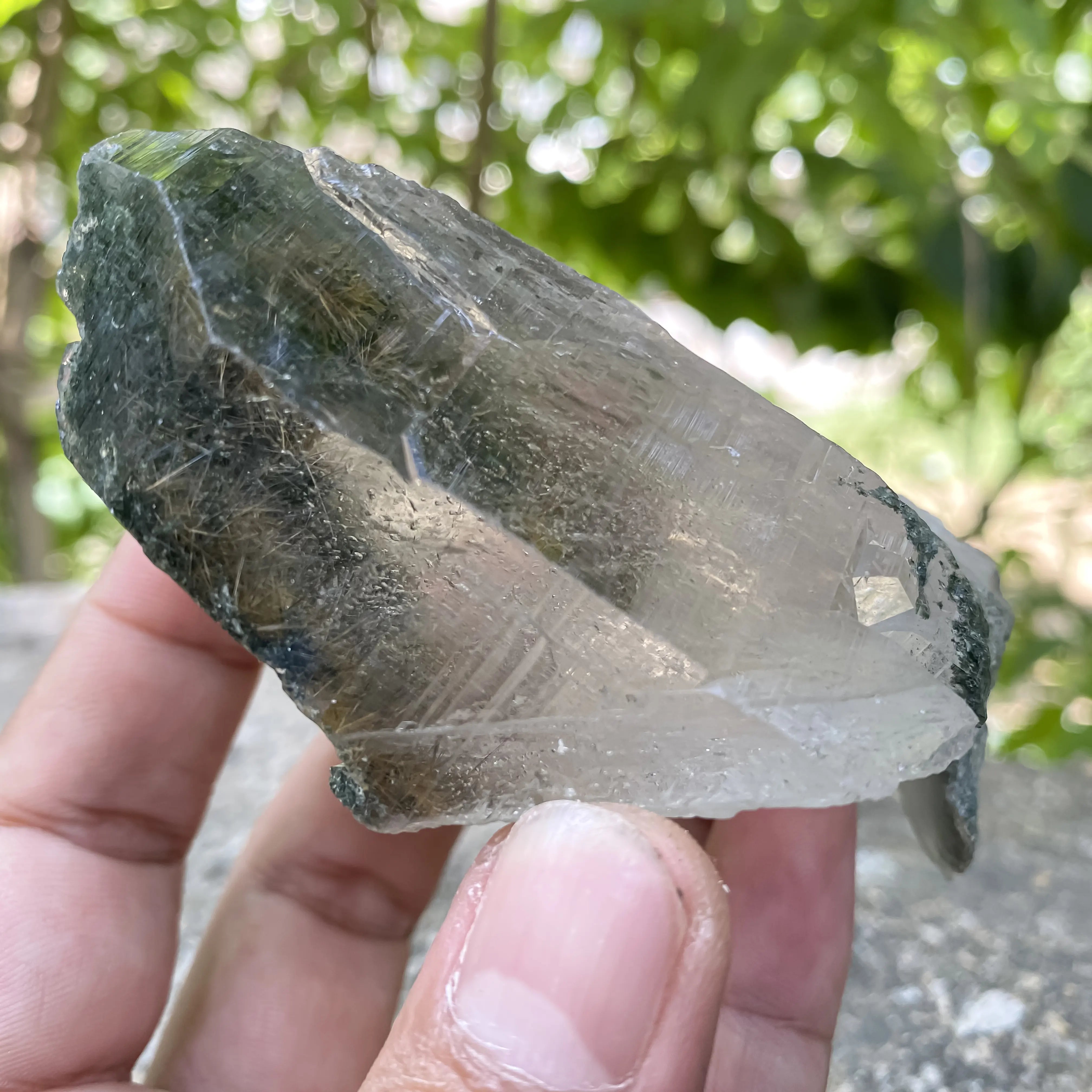 Natural Himalayan Green Chlorite Quartz Cluster 220g