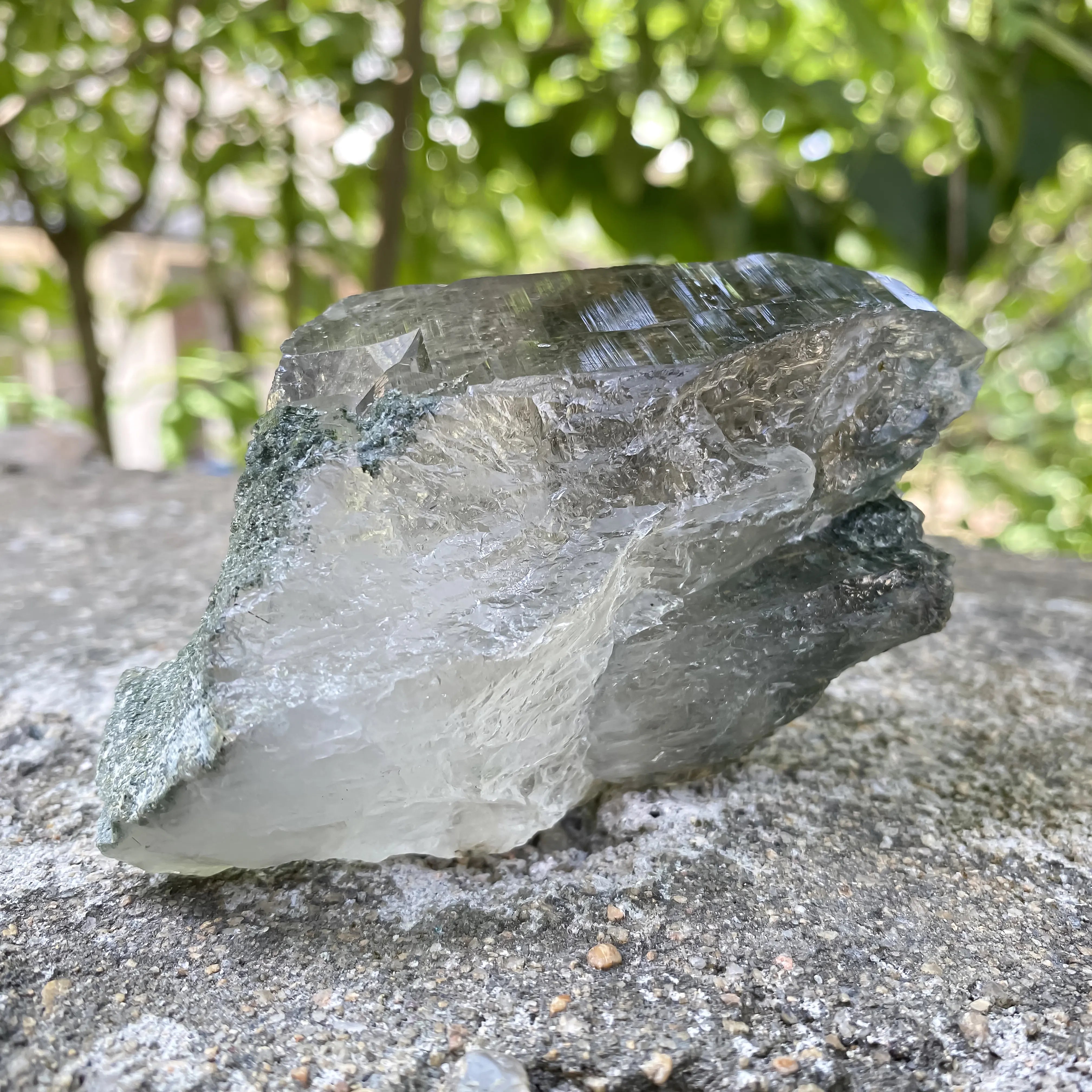 Natural Himalayan Green Chlorite Quartz Cluster 220g