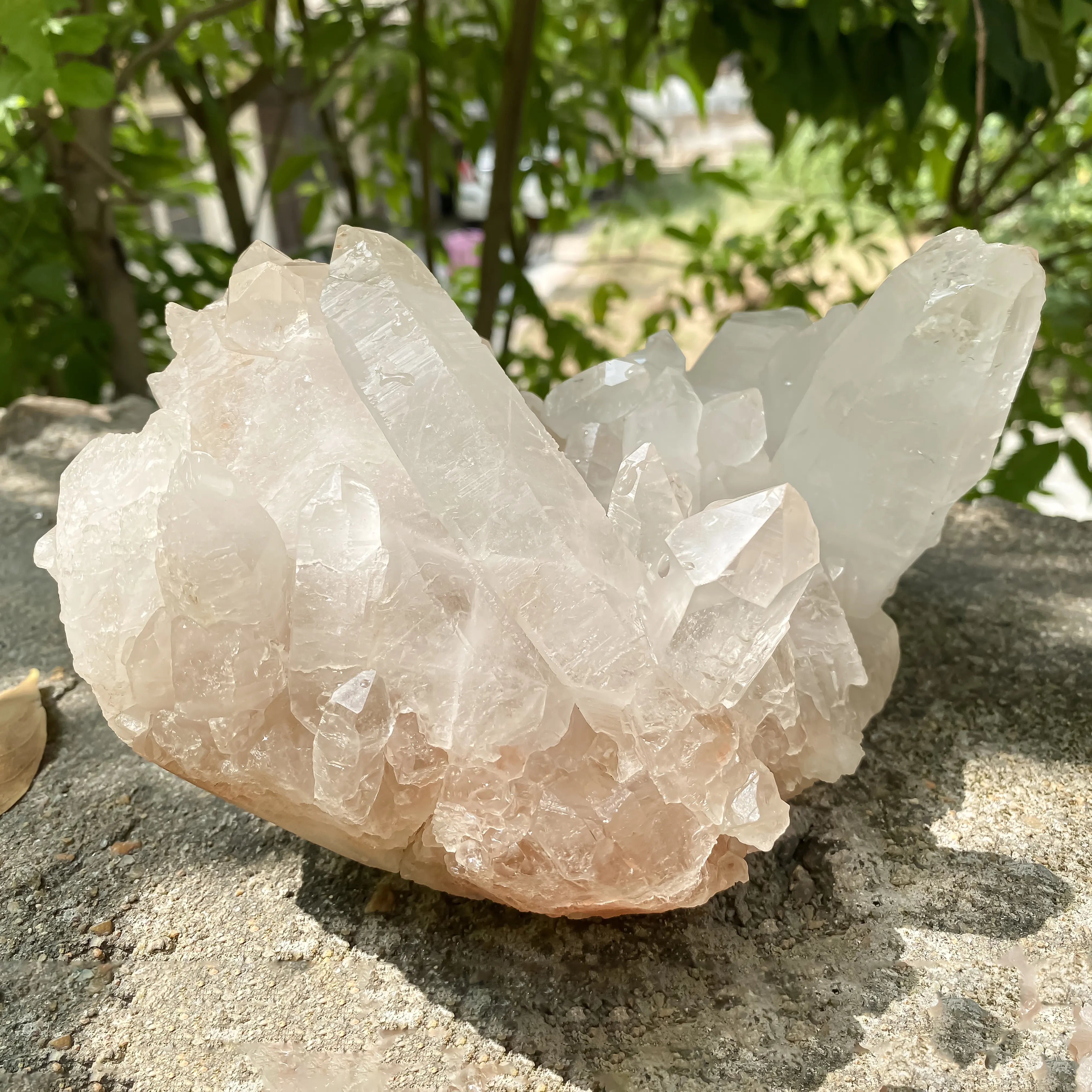 Himalayan White and Pink Quartz Cluster 1900g Skull Shape Healing Crystal