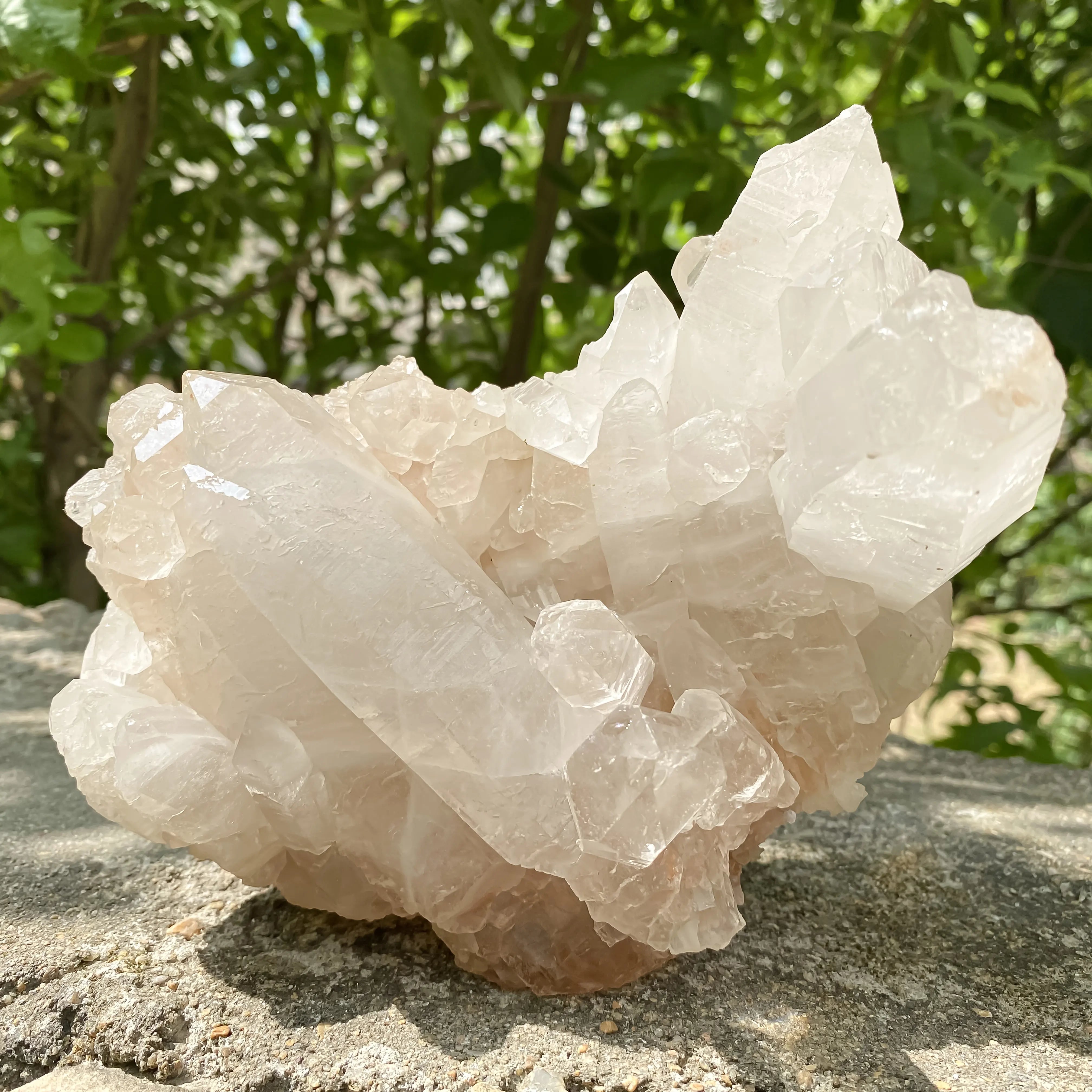Himalayan White and Pink Quartz Cluster 1900g Skull Shape Healing Crystal