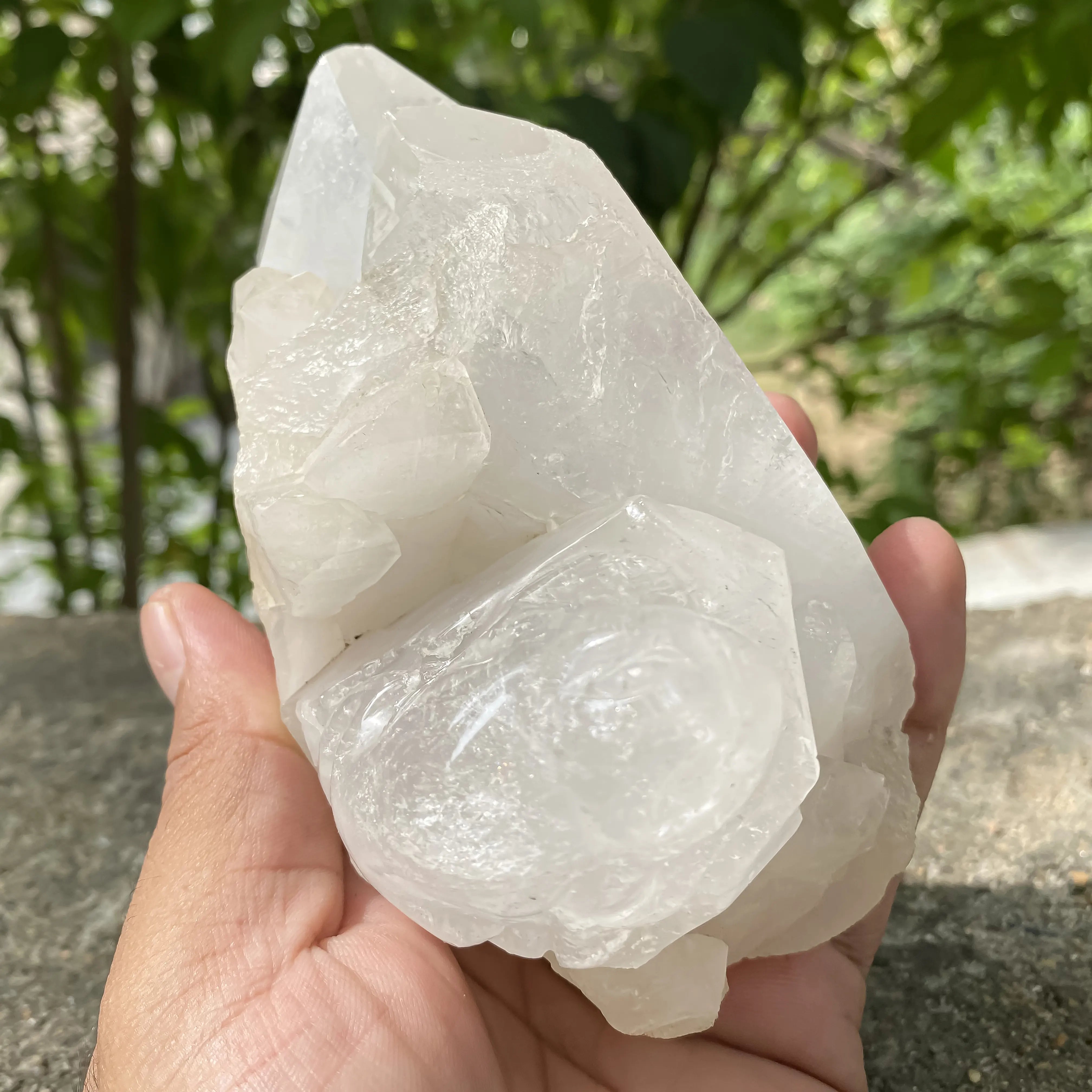 Natural Himalayan White Quartz Cluster 860g Frog Shape Crystal