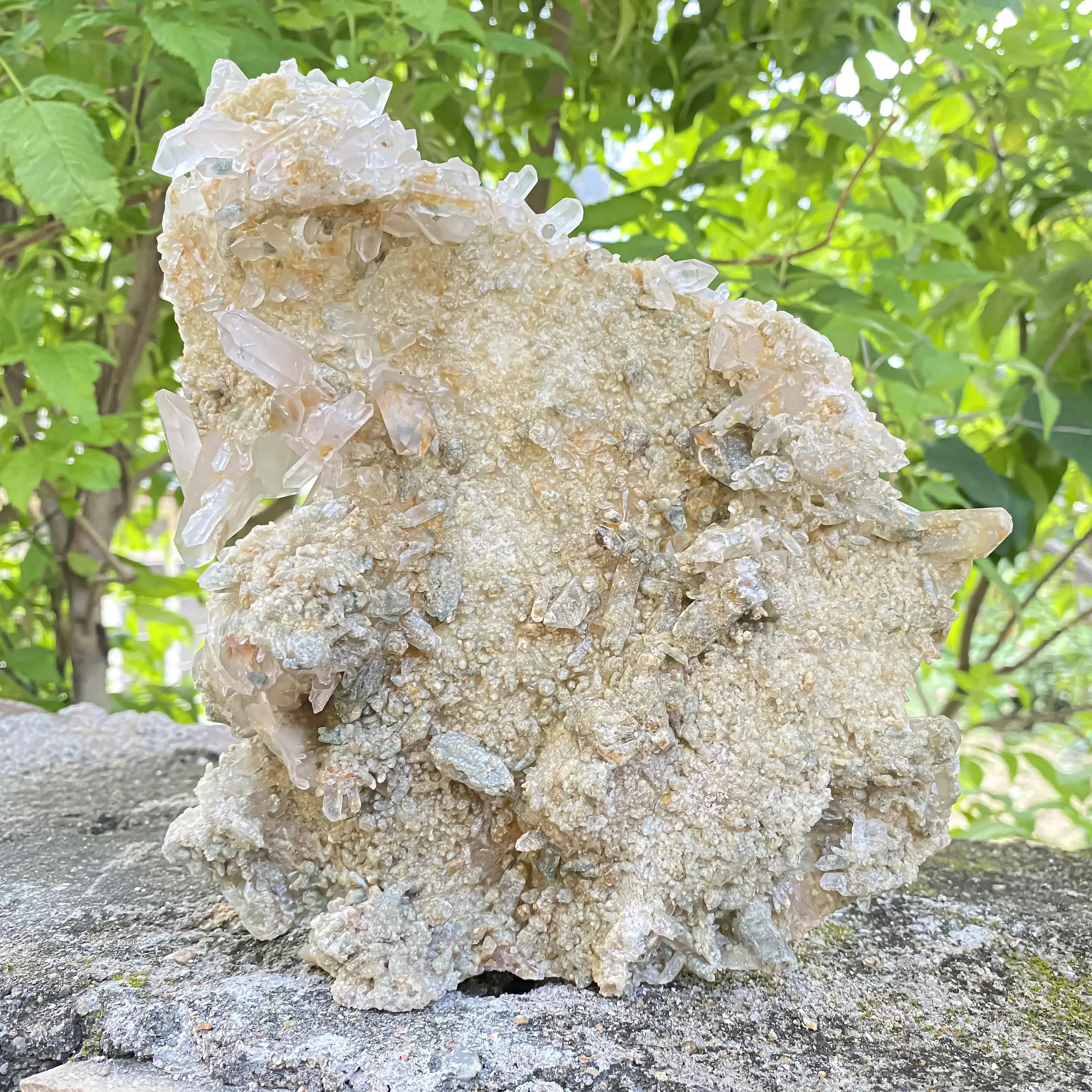 White Phantom Quartz Cluster 1300g Himalayan Quartz