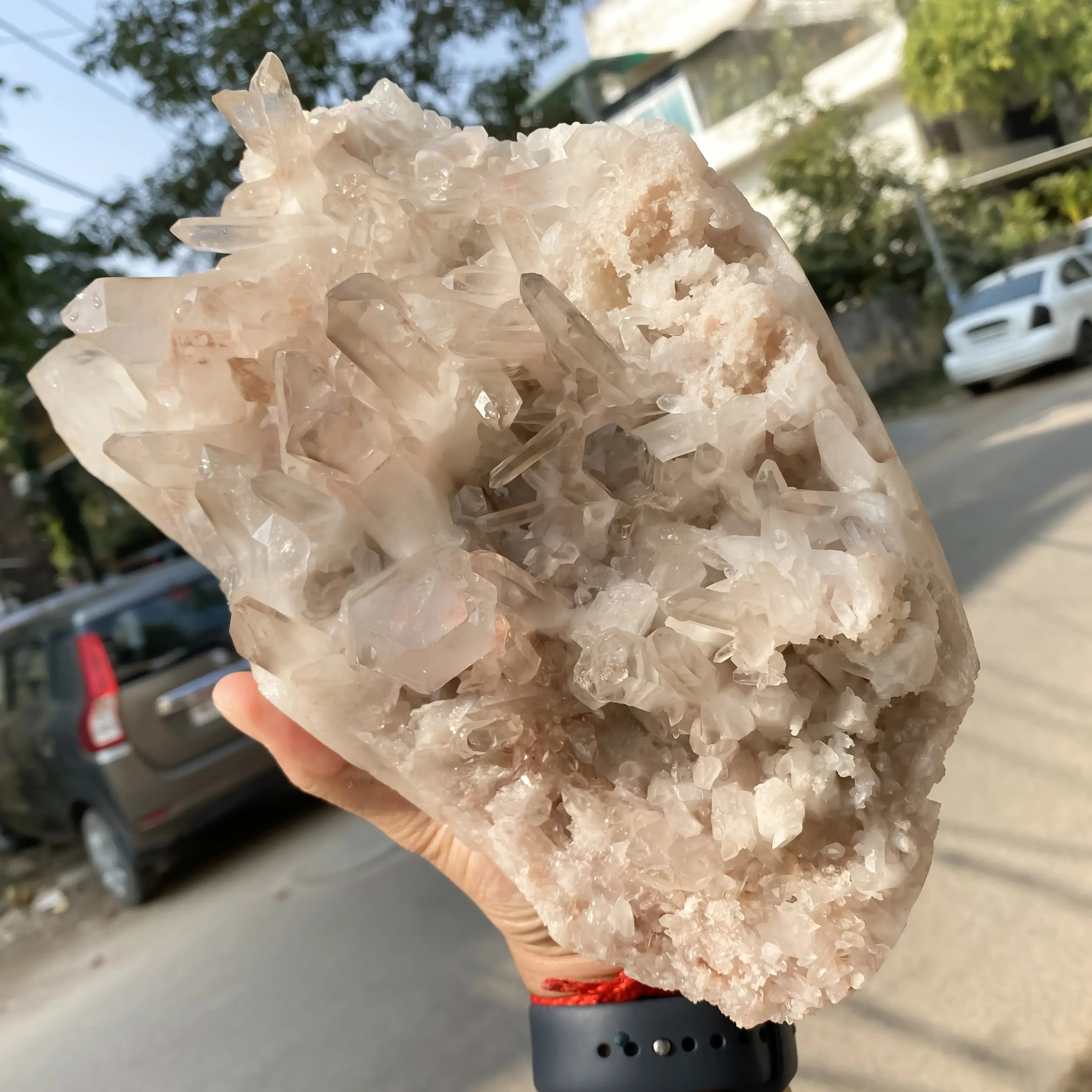 Natural Pink Quartz Cluster 3870g Himalayan Quartz