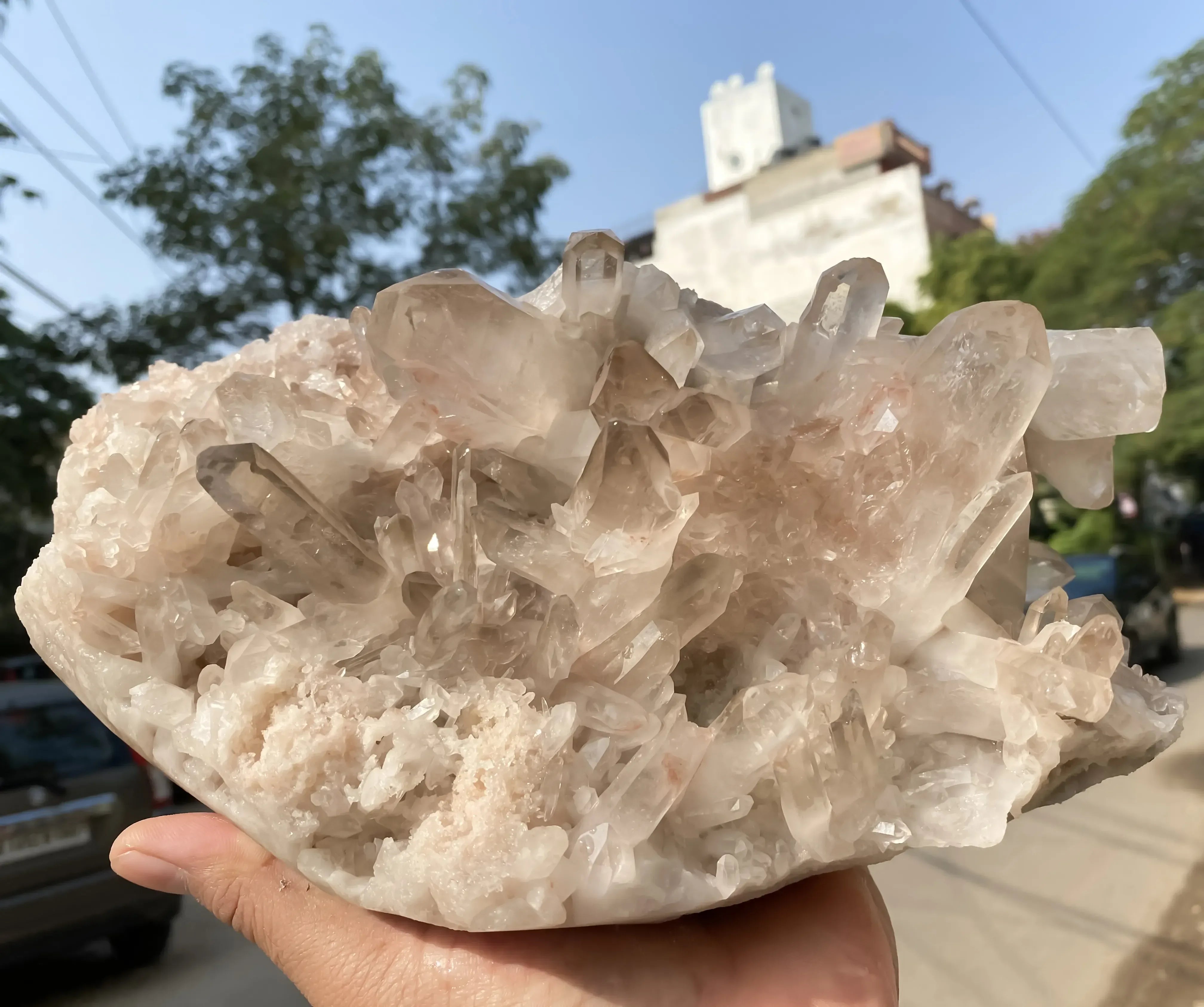 Natural Pink Quartz Cluster 3870g Himalayan Quartz