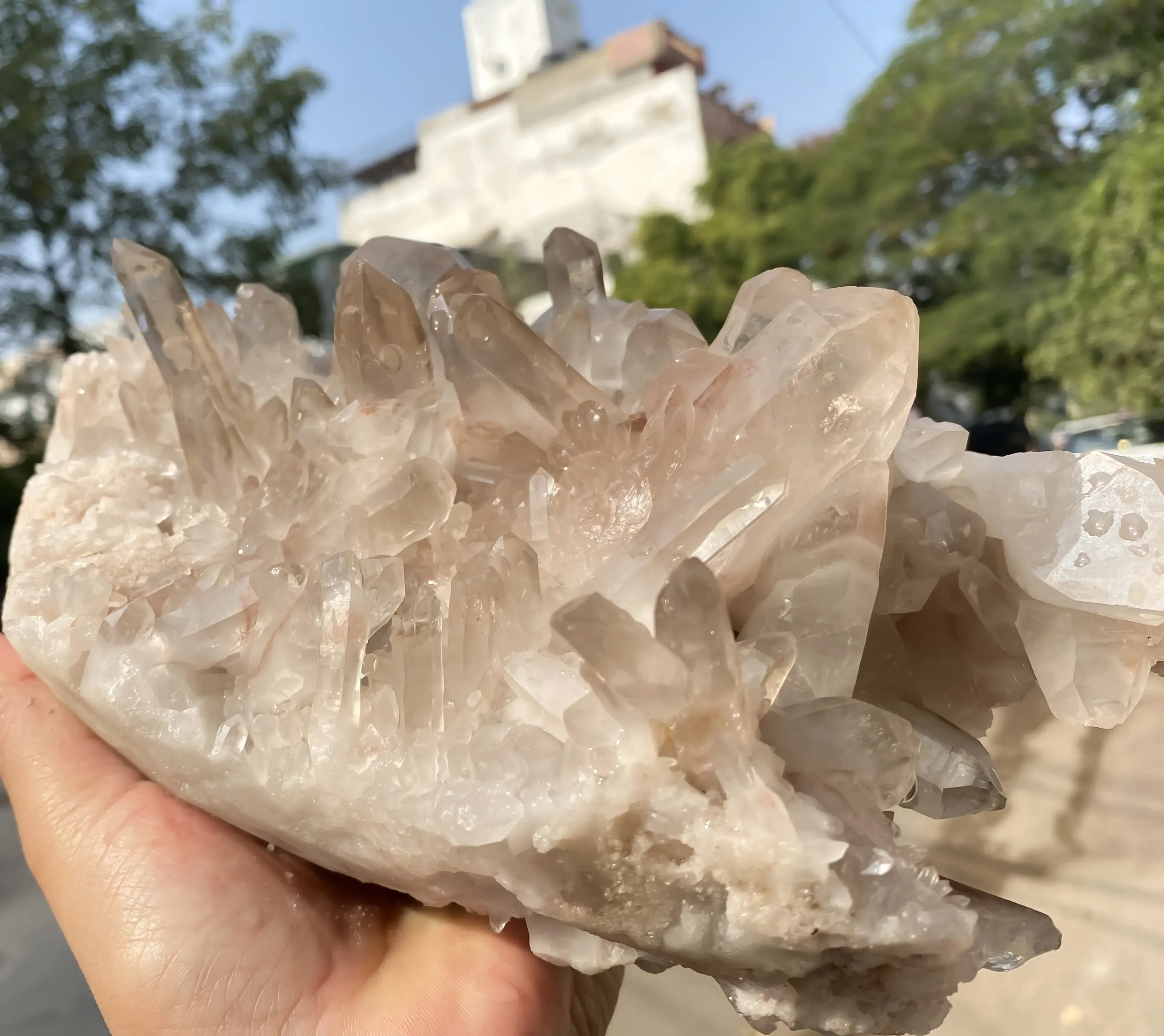 Natural Pink Quartz Cluster 3870g Himalayan Quartz