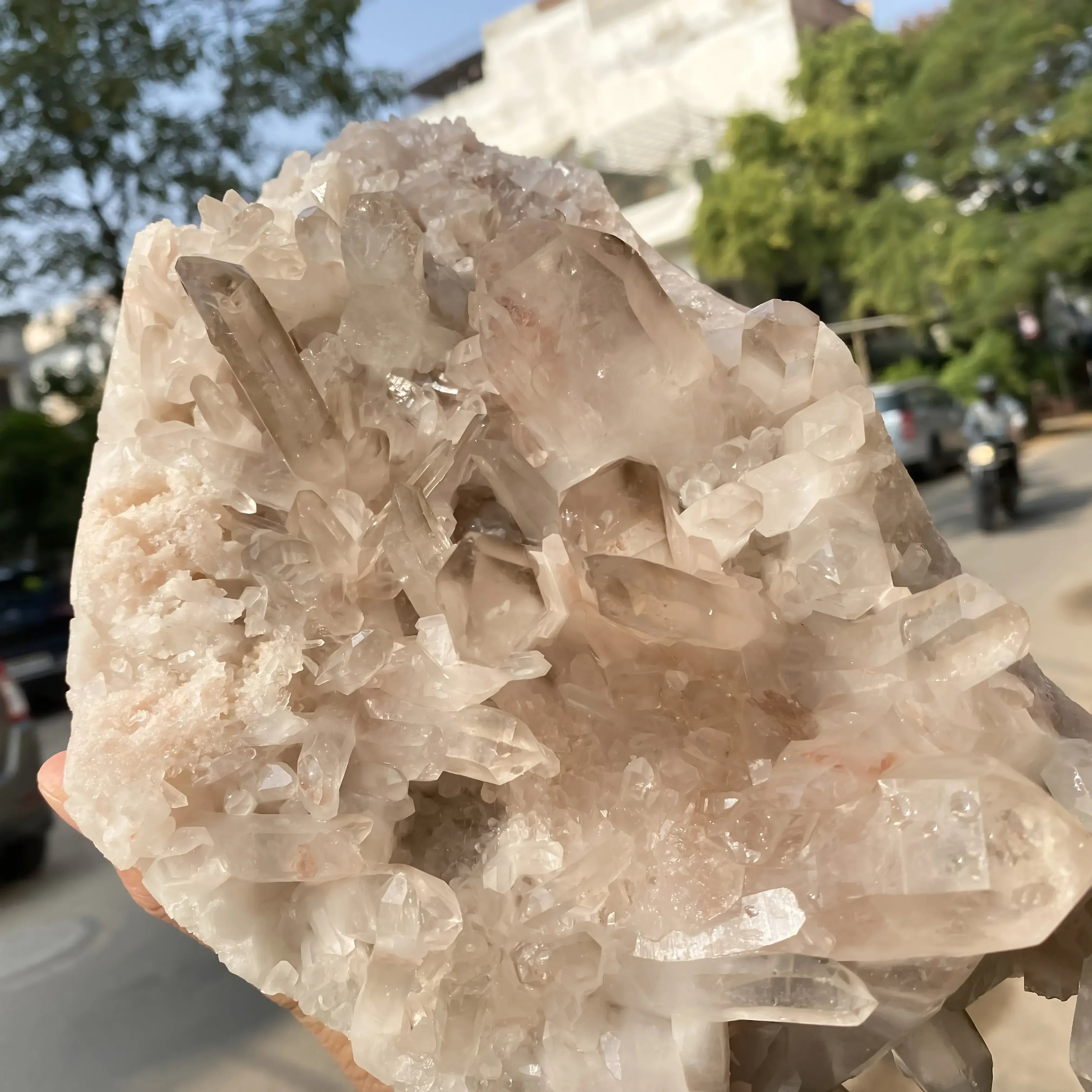 Natural Pink Quartz Cluster 3870g Himalayan Quartz
