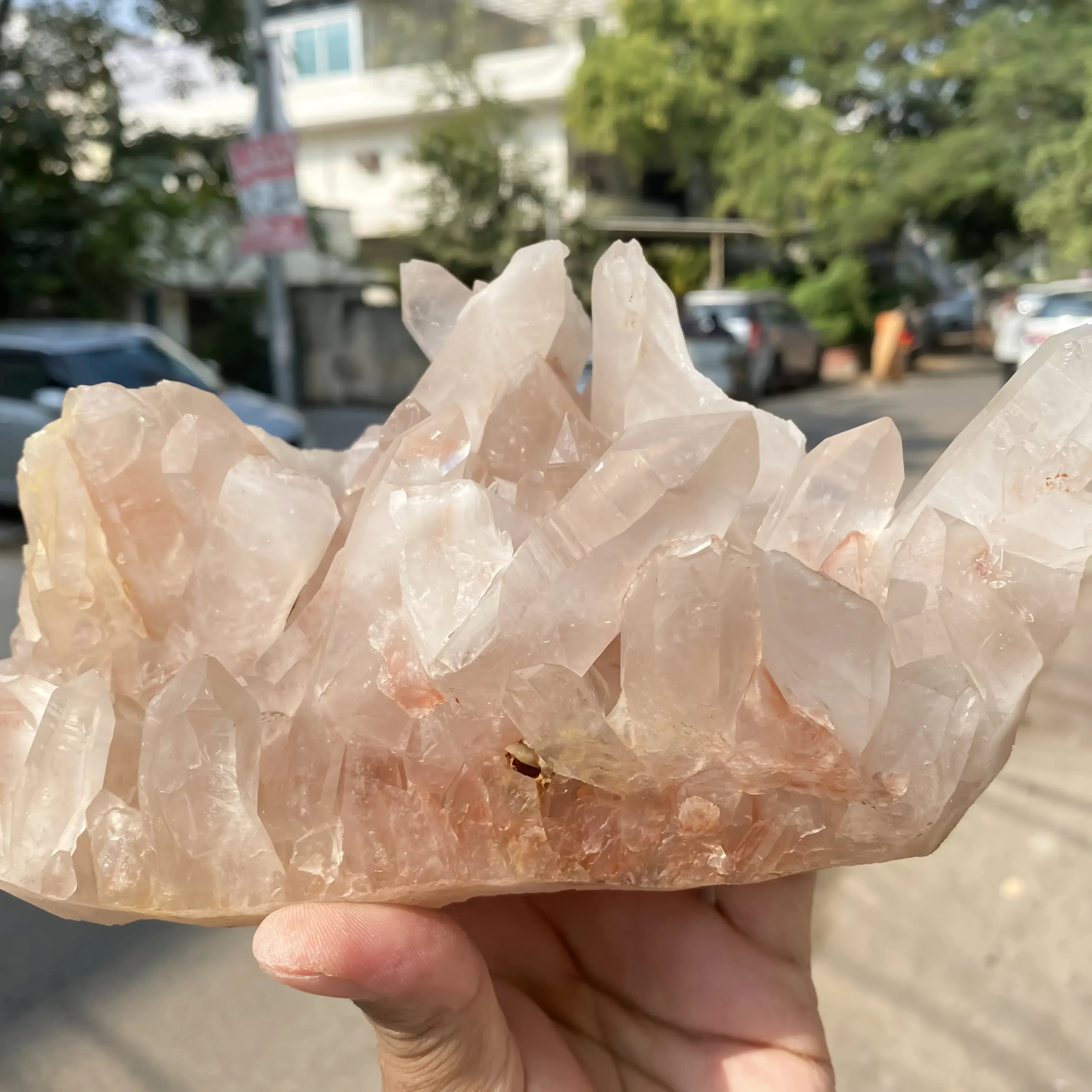 Natural Pink Quartz Cluster Himalayan Quartz