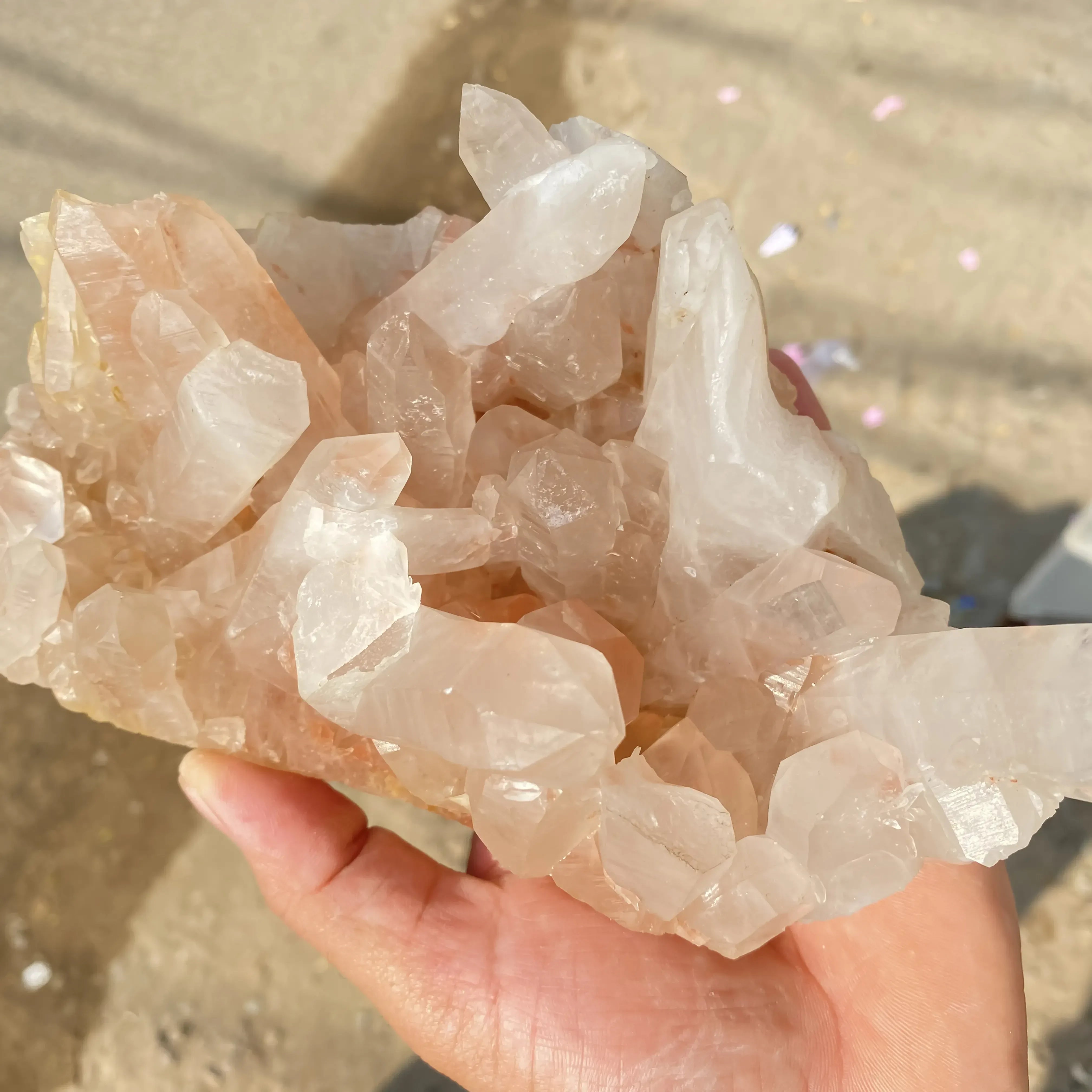 Natural Pink Quartz Cluster Himalayan Quartz