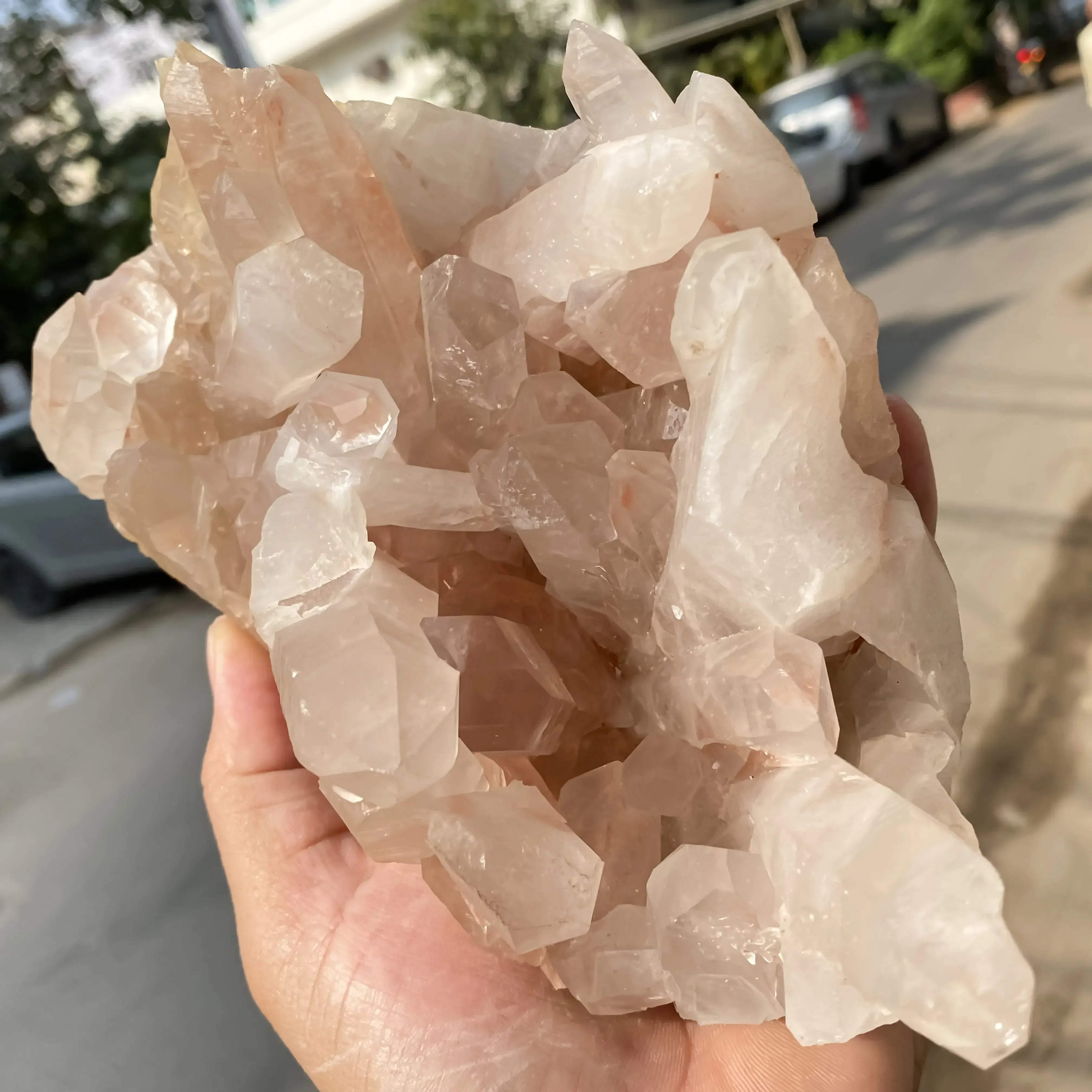 Natural Pink Quartz Cluster Himalayan Quartz