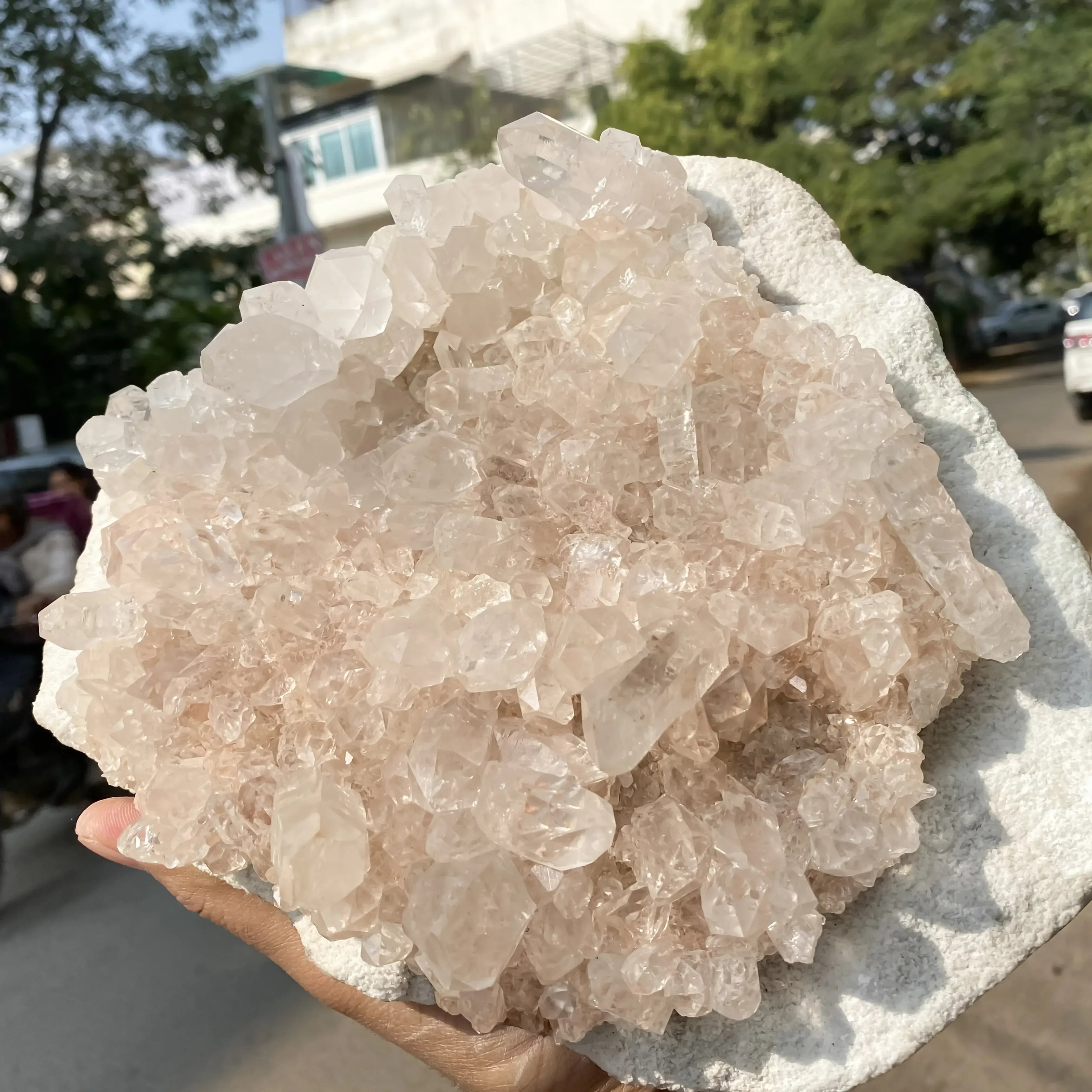 Natural Pink Quartz Cluster 3530g Himalayan Quartz