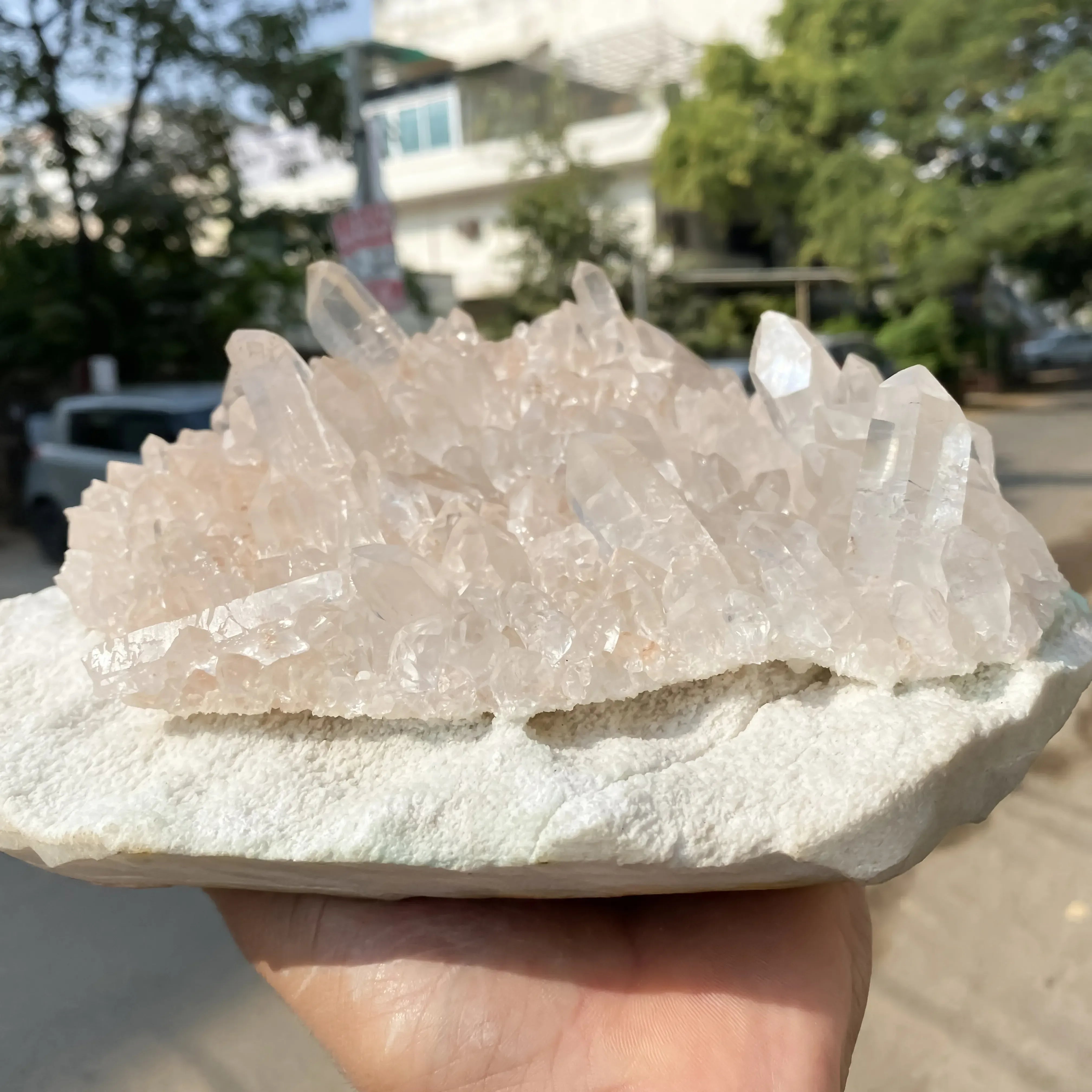 Natural Pink Quartz Cluster 3530g Himalayan Quartz