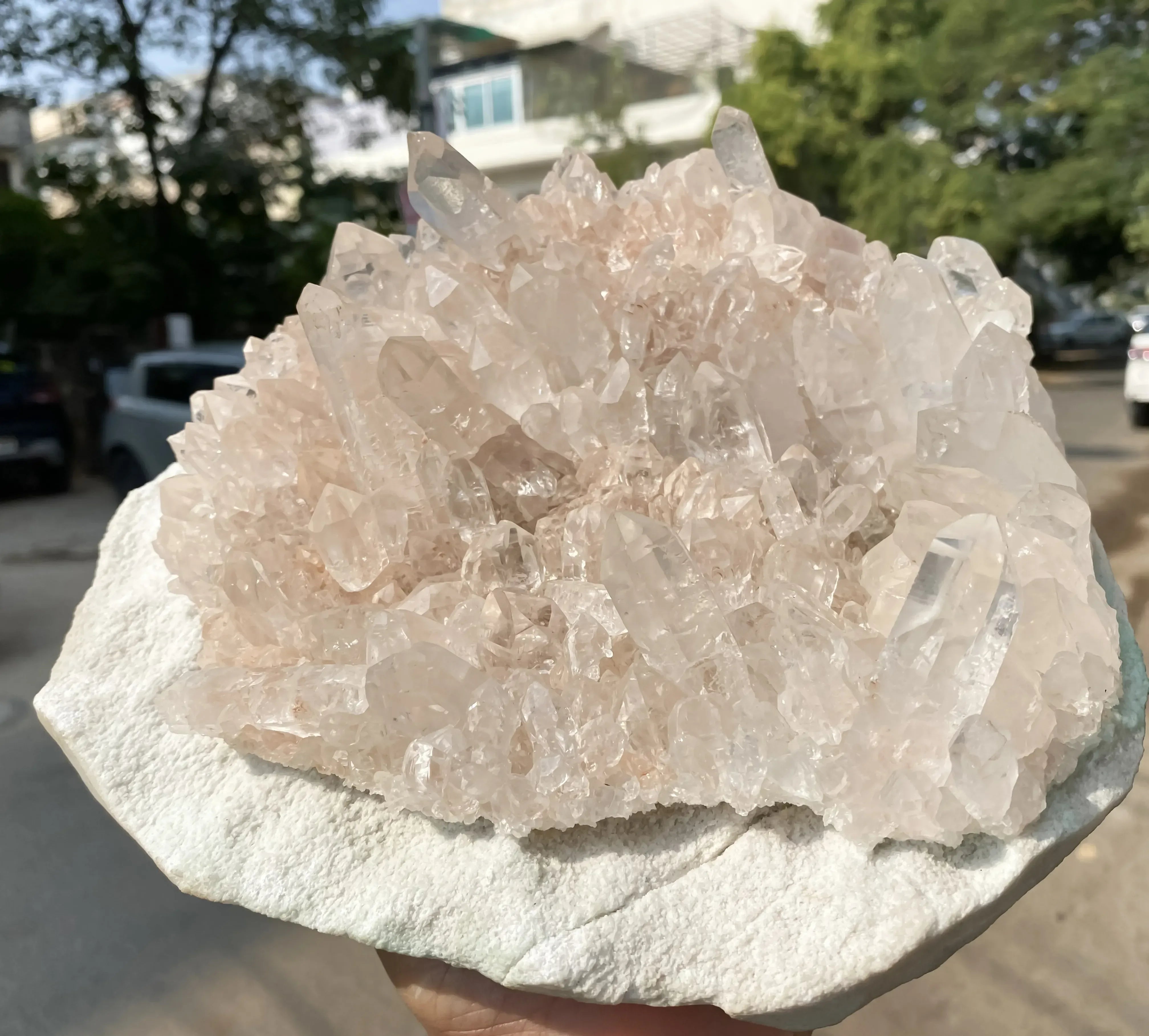 Natural Pink Quartz Cluster 3530g Himalayan Quartz