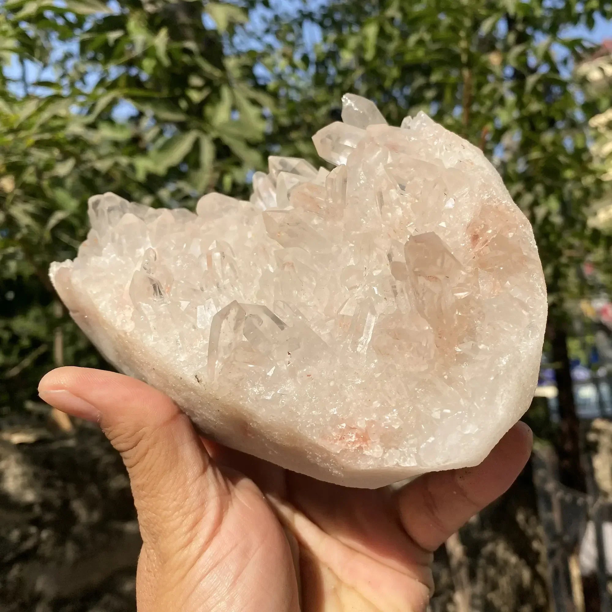 Natural Pink Quartz Cluster 1680g Himalayan Quartz