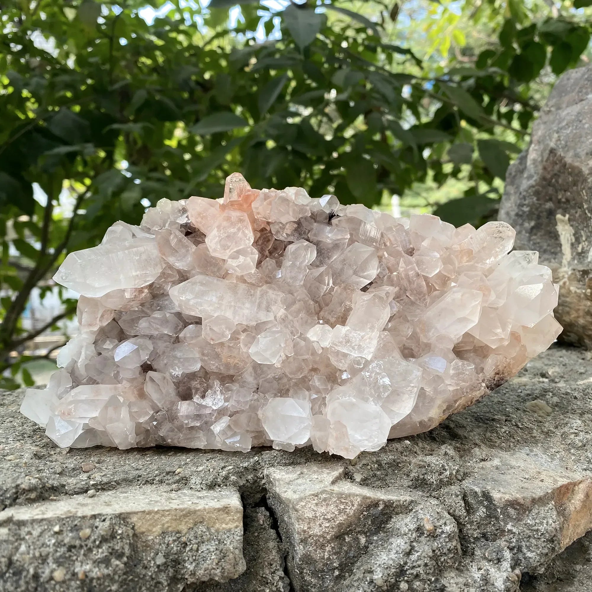 Natural Pink Quartz Skull Cluster 1590g Himalayan Quartz