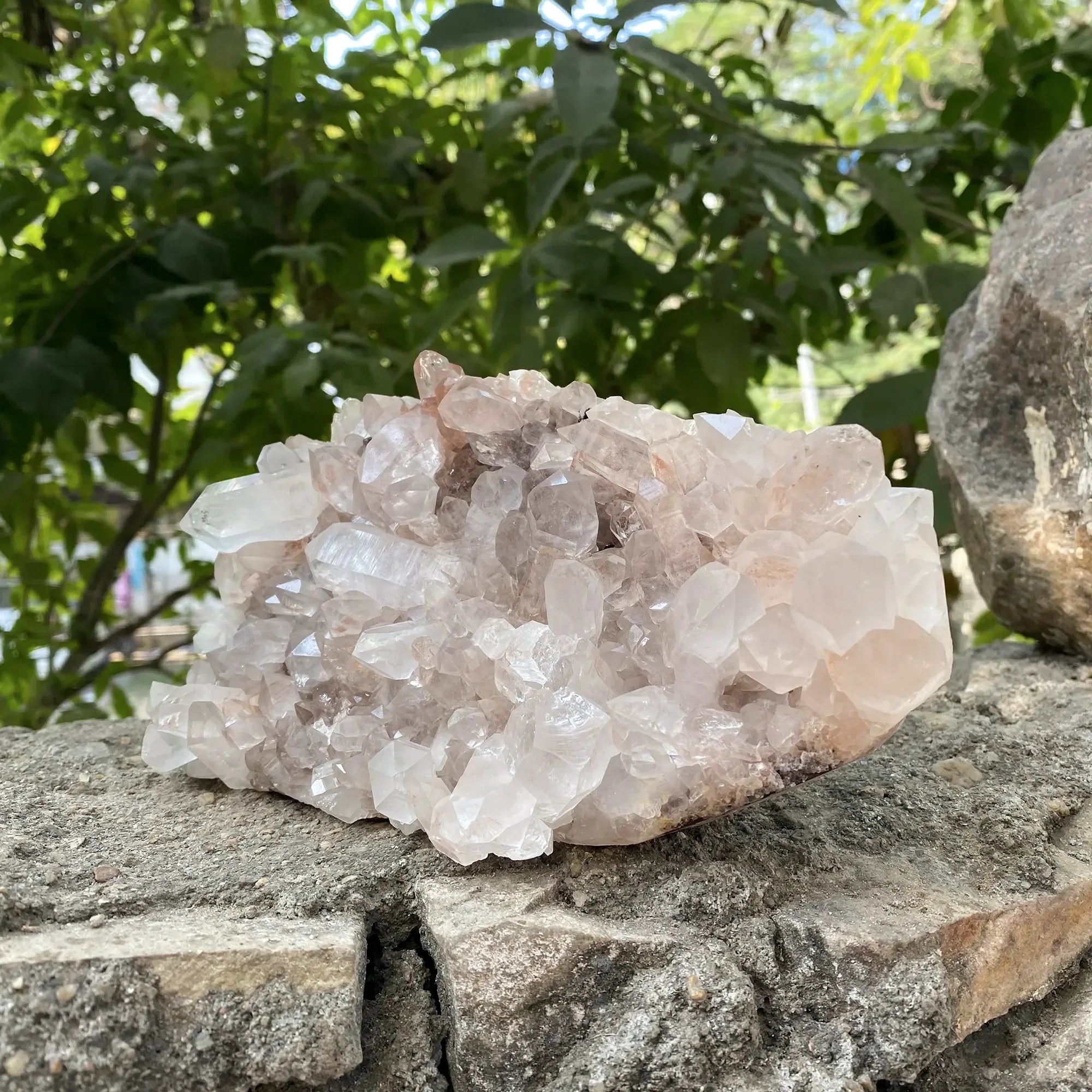 Natural Pink Quartz Skull Cluster 1590g Himalayan Quartz