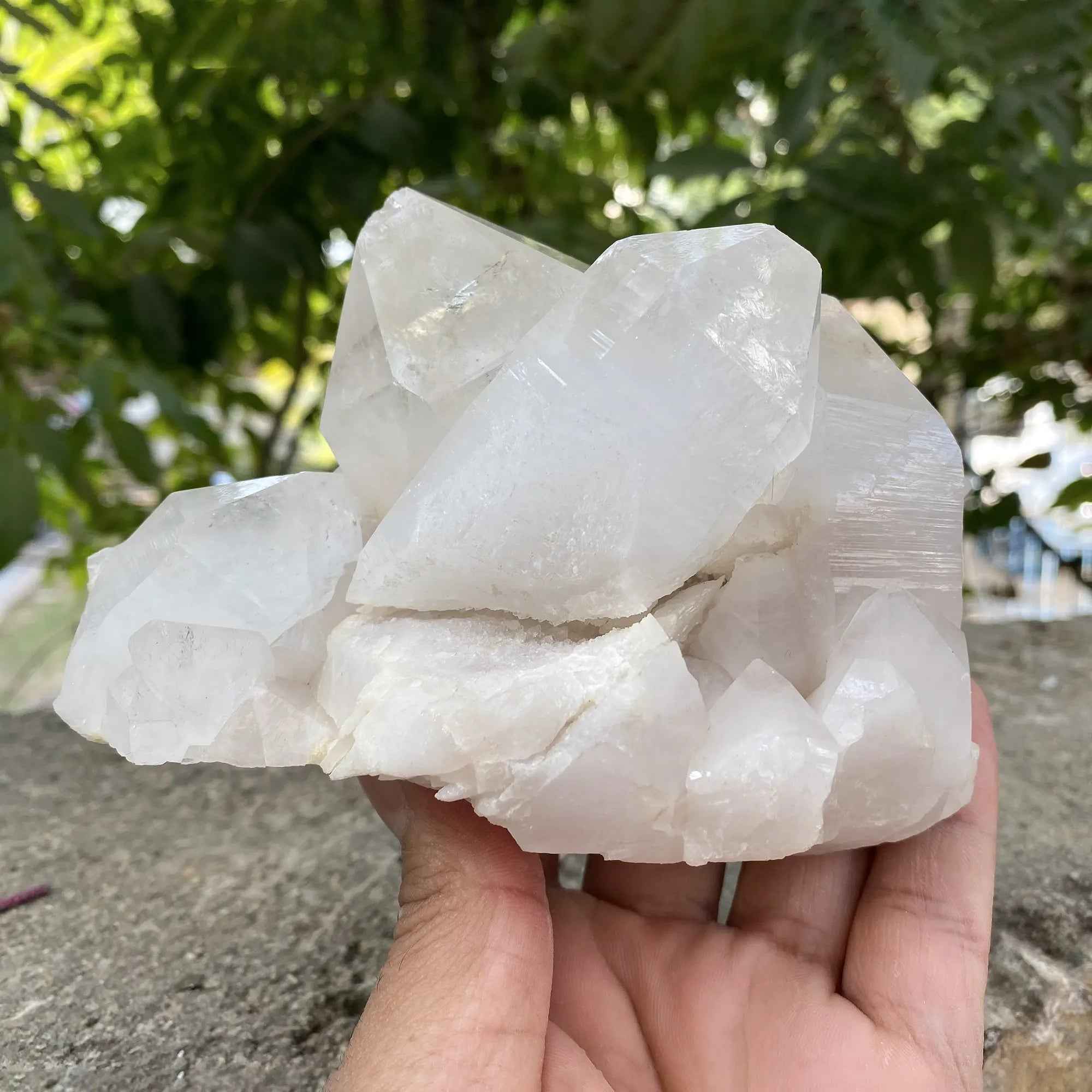 Natural White Samadhi Quartz Crystal Specimen Himalayan Raw Mineral Collector