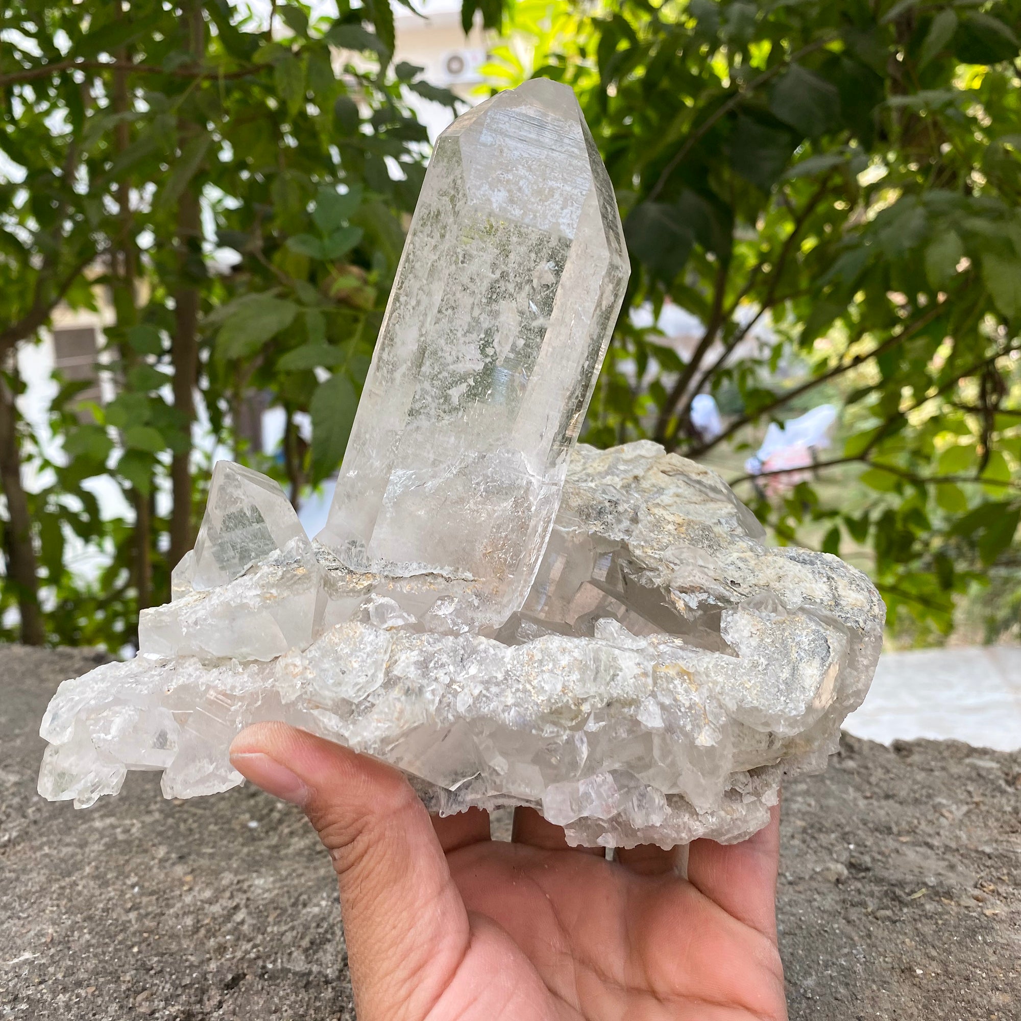 Natural Himalayan White Quartz Cluster 1460g Healing Crystal