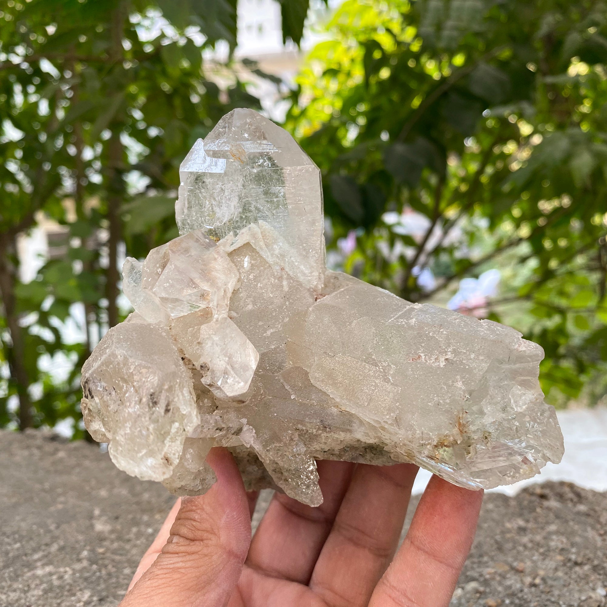 Natural Himalayan Chlorite Quartz with Phantom 410g Healing Crystal