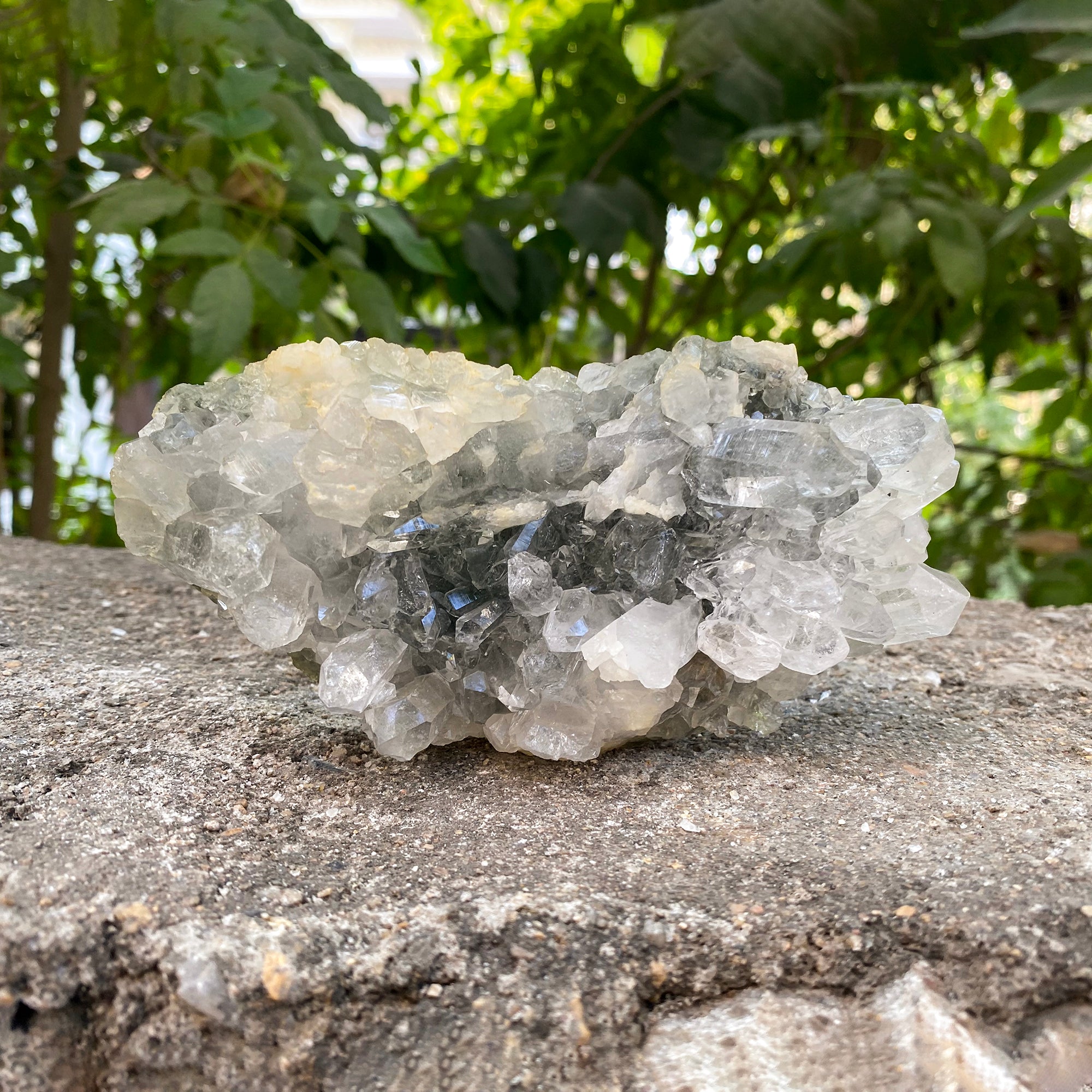Natural Himalayan Green Chlorite Quartz Cluster 460g Healing Crystal