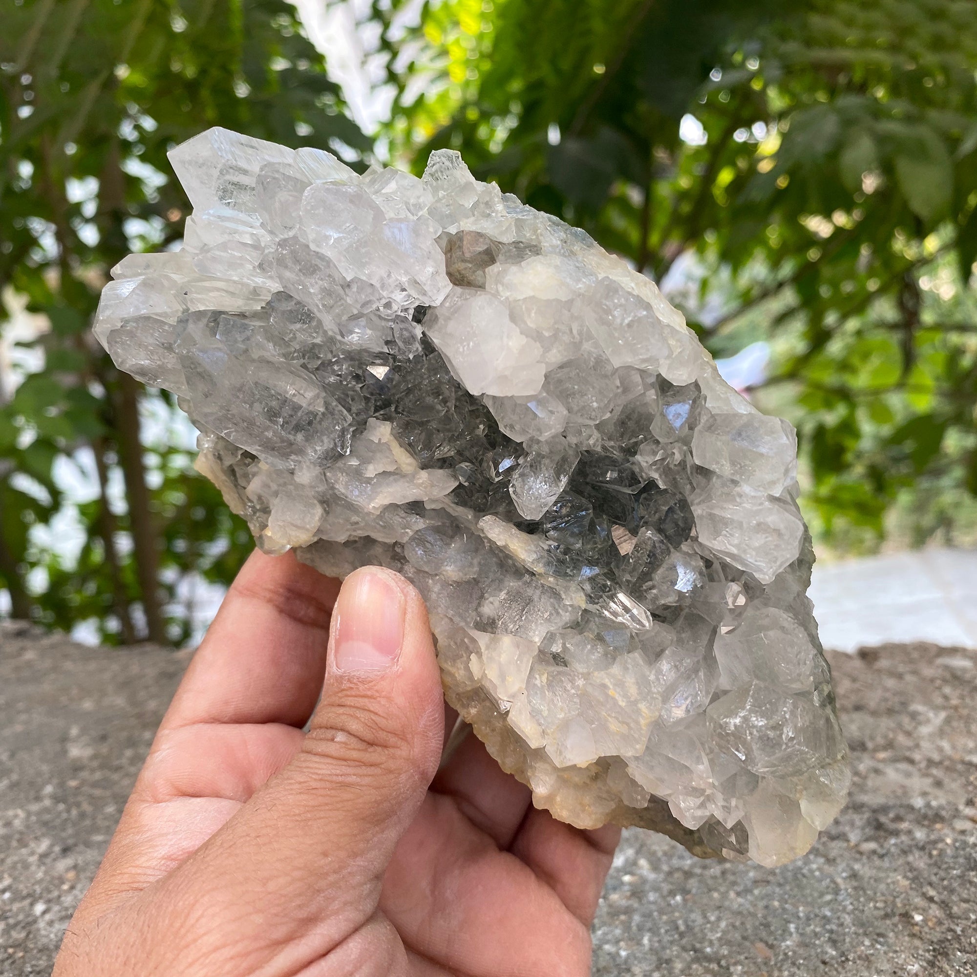 Natural Himalayan Green Chlorite Quartz Cluster 460g Healing Crystal