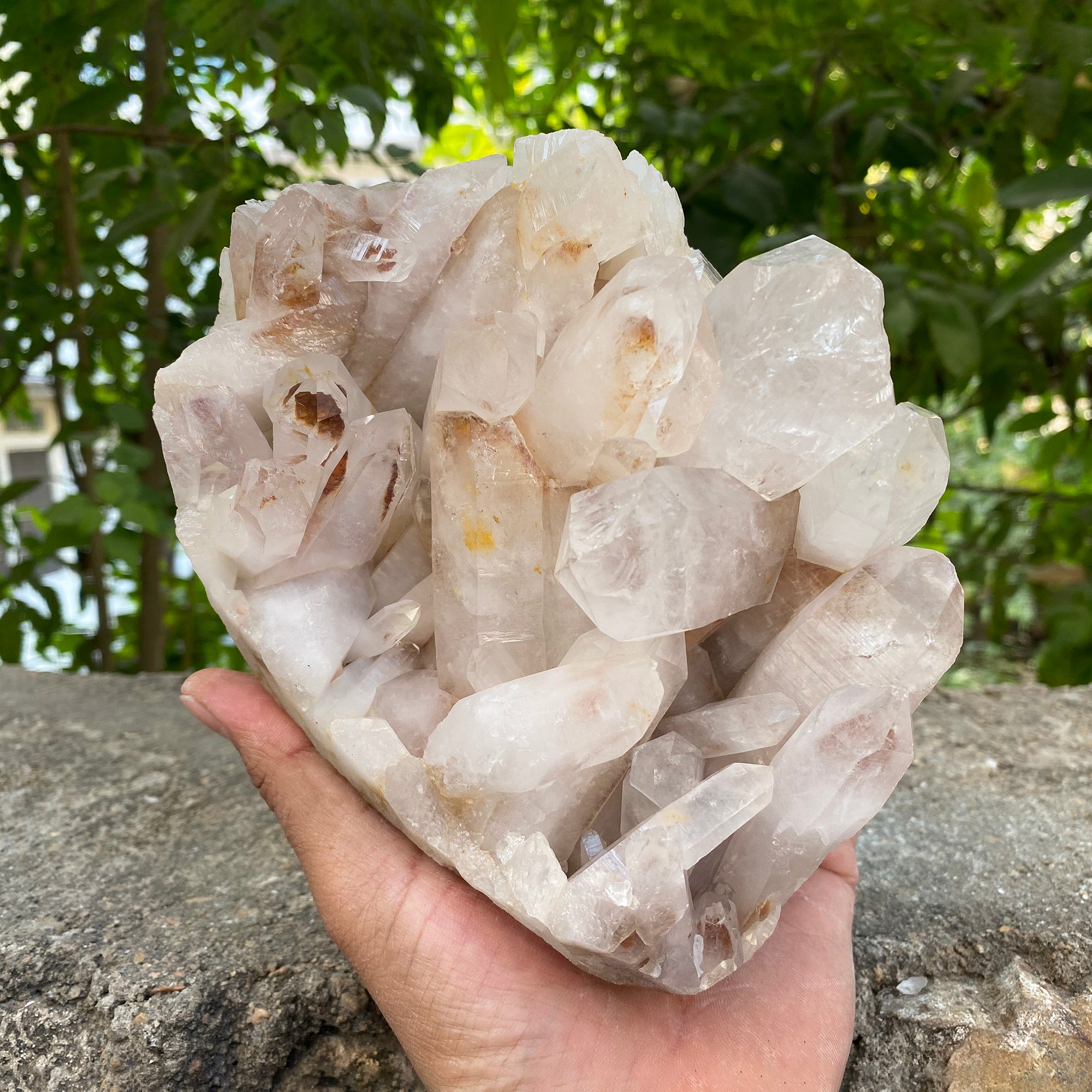 Natural Himalayan Pink Quartz Cluster 2300g Healing Crystal