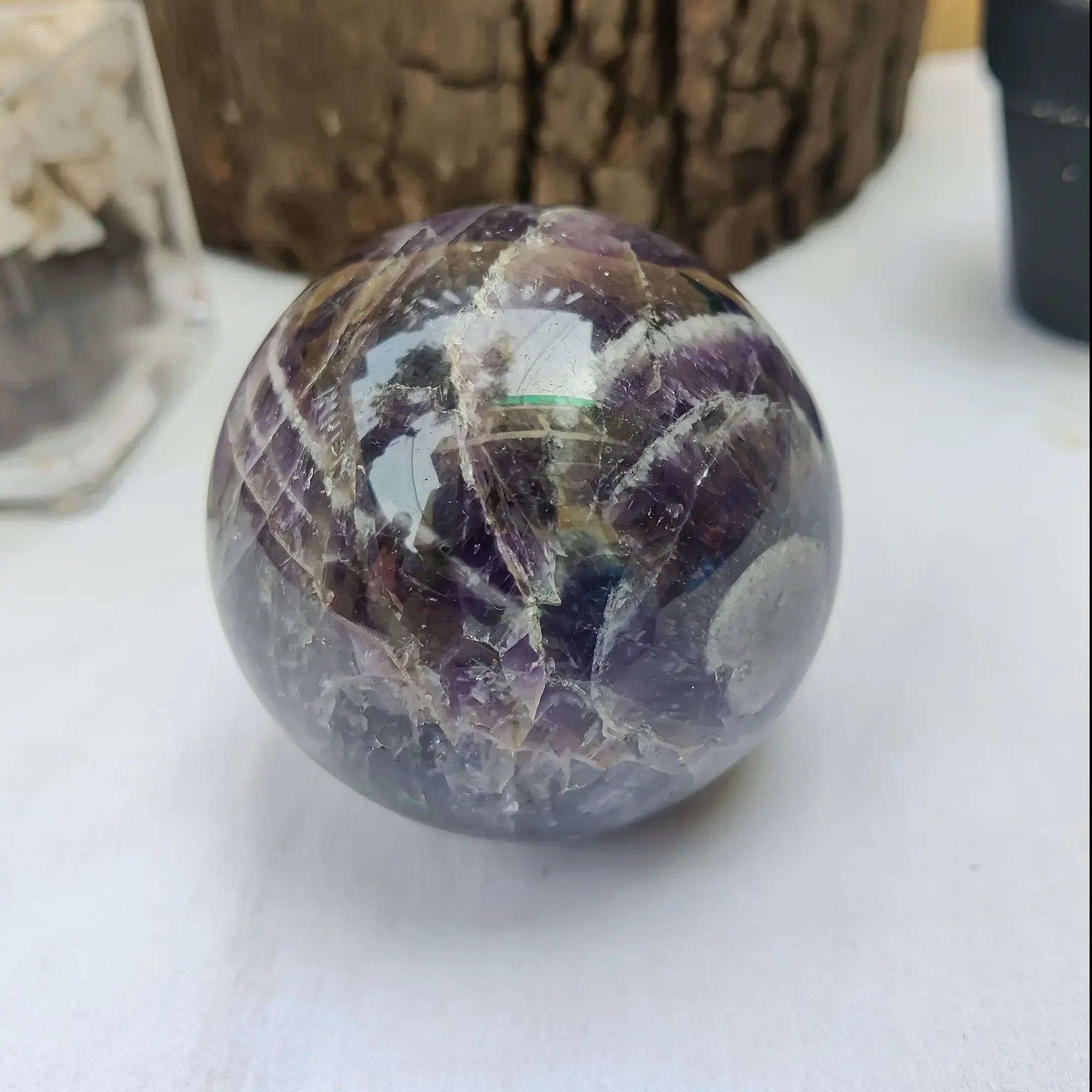 Natural Amethyst Crystal Ball – Reiki Energy Stone for Home & Office