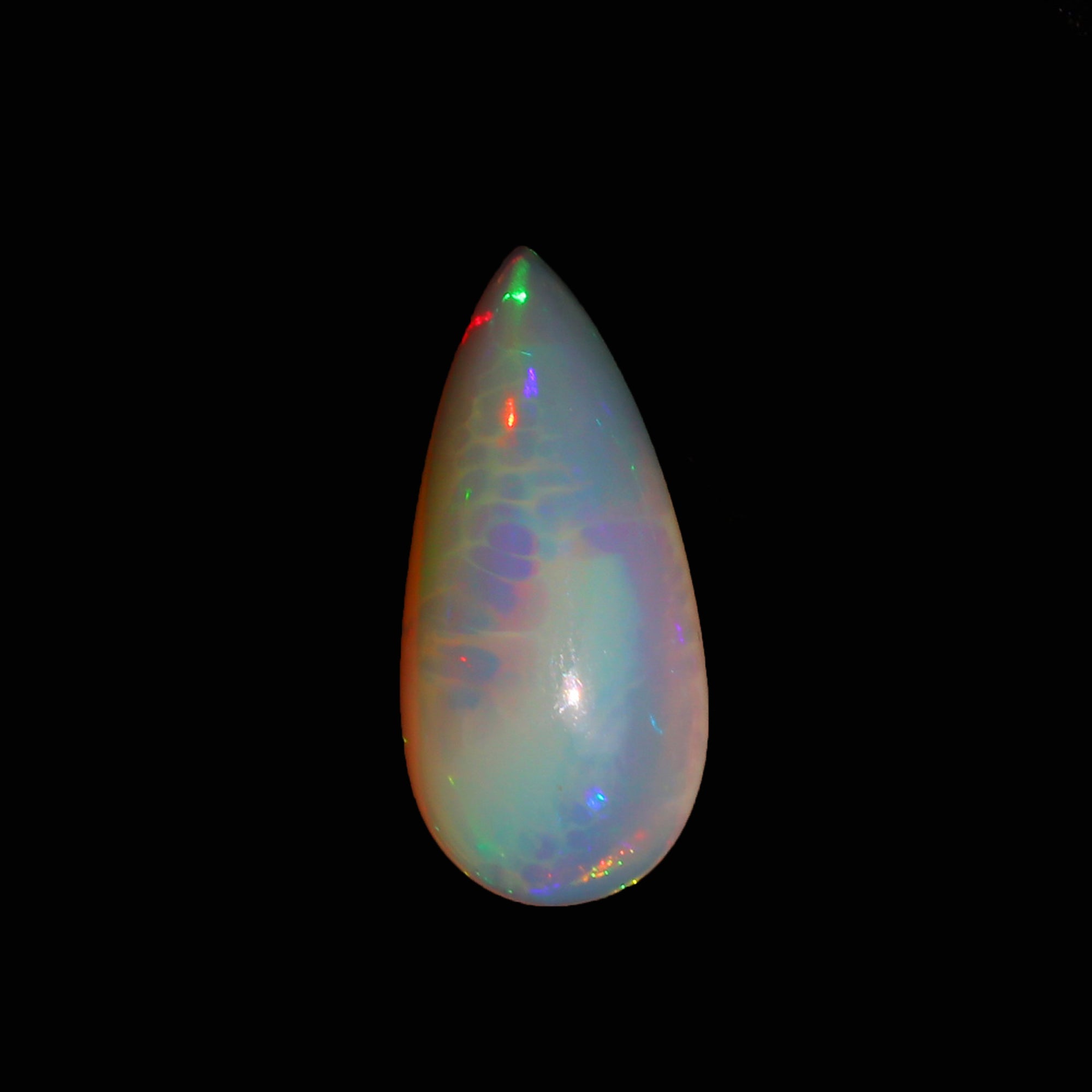Welo Opal Cabochon: Ethiopian Honeycomb Pear Shape Gemstone (13.1 cts)
