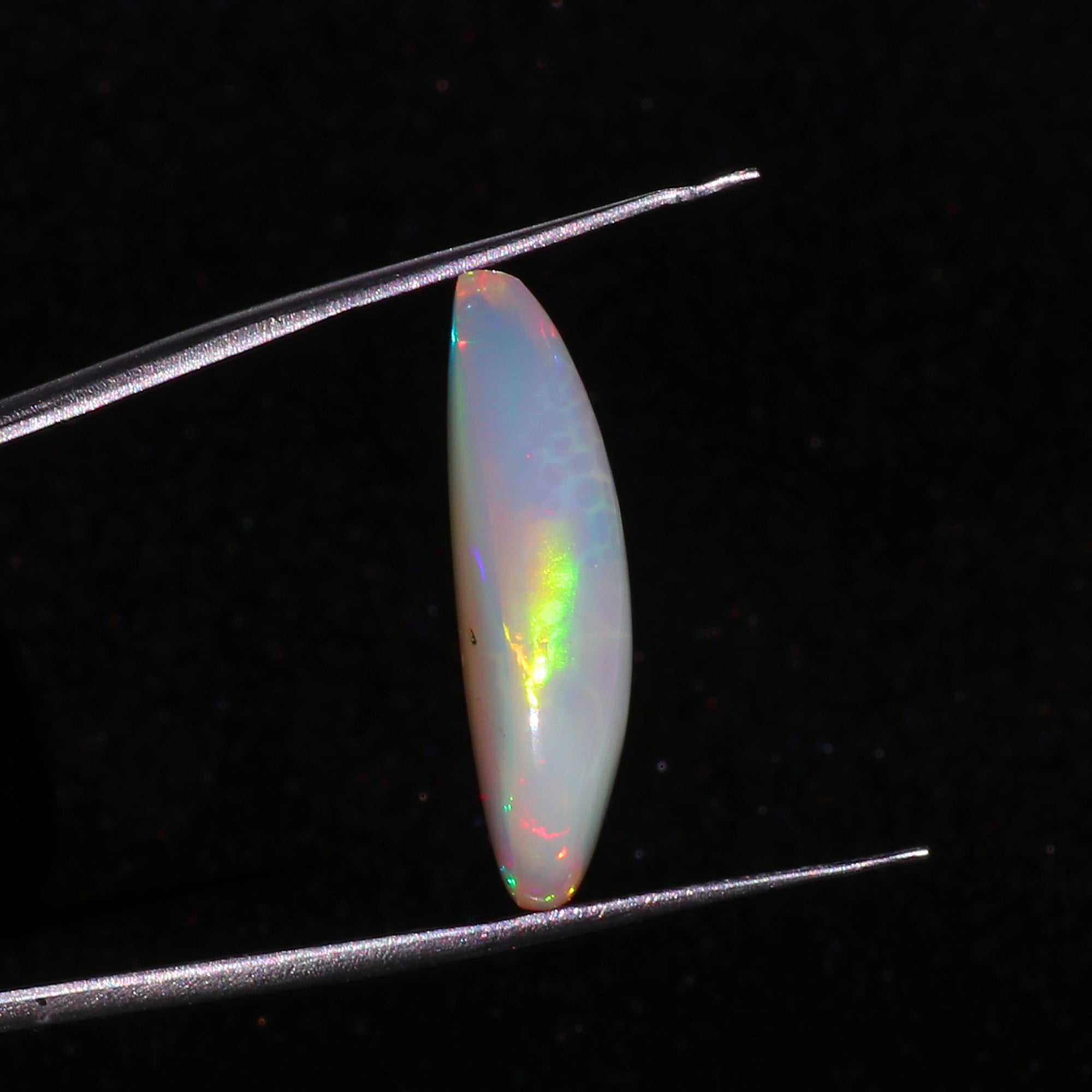 Welo Opal Cabochon: Ethiopian Honeycomb Pear Shape Gemstone (13.1 cts)