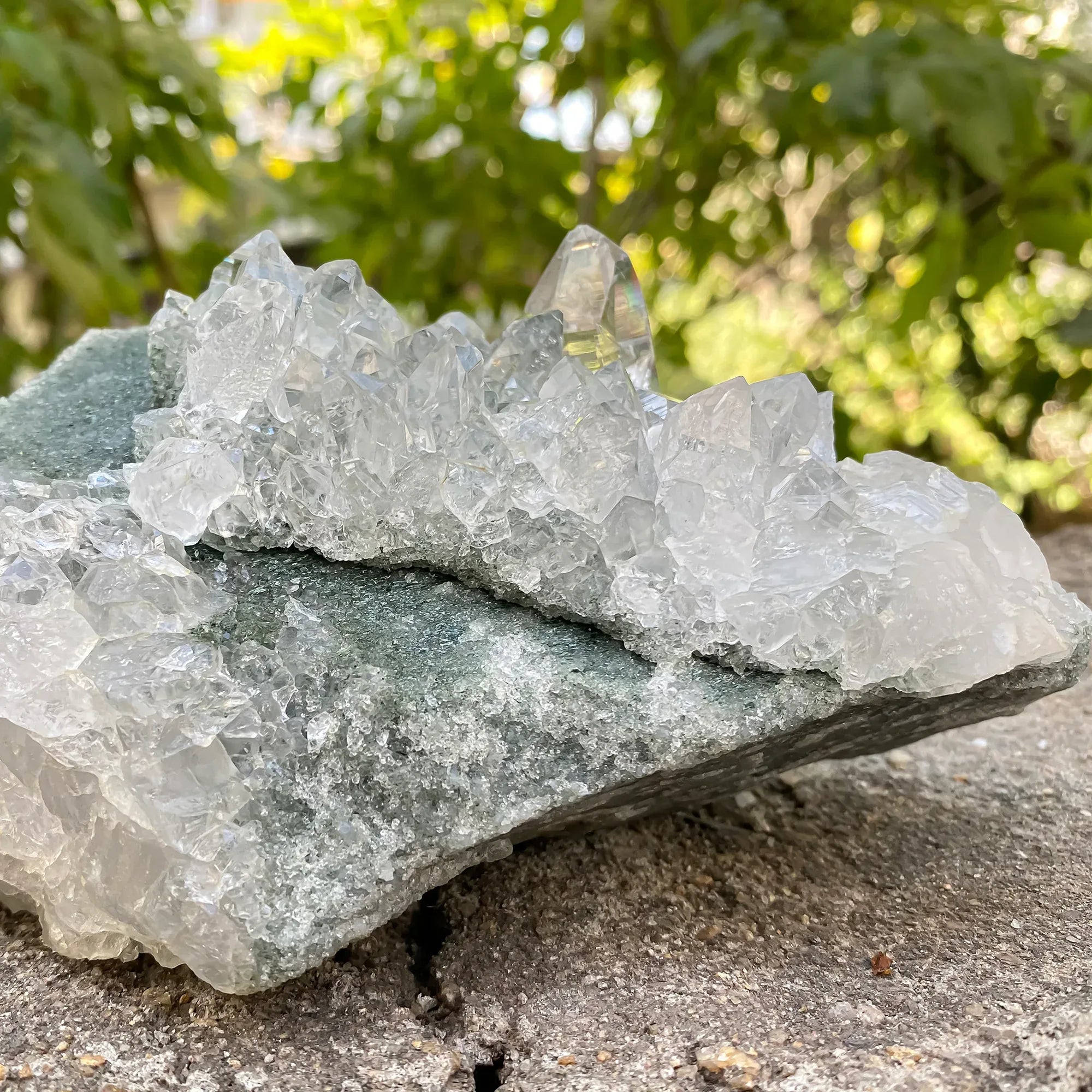 Natural Himalayan Green Chlorite Quartz Cluster 1300g Himalayan Quartz