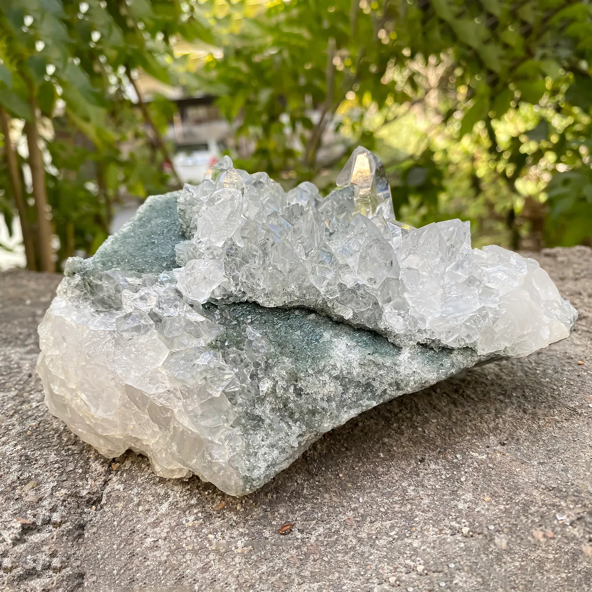 Natural Himalayan Green Chlorite Quartz Cluster 1300g Himalayan Quartz