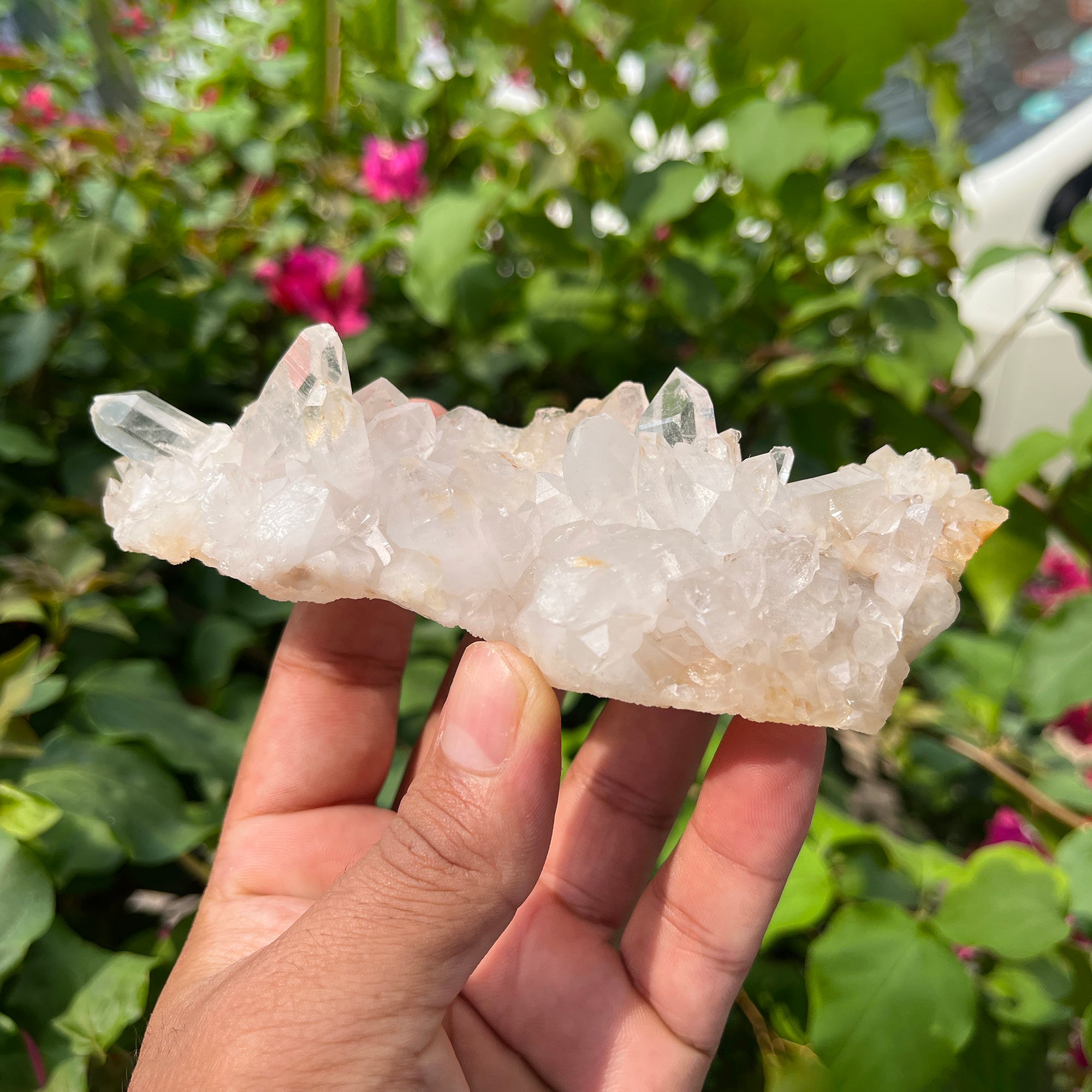 Yellow Samadhi Quartz Crystal Cluster: Natural Healing Stone 190gm