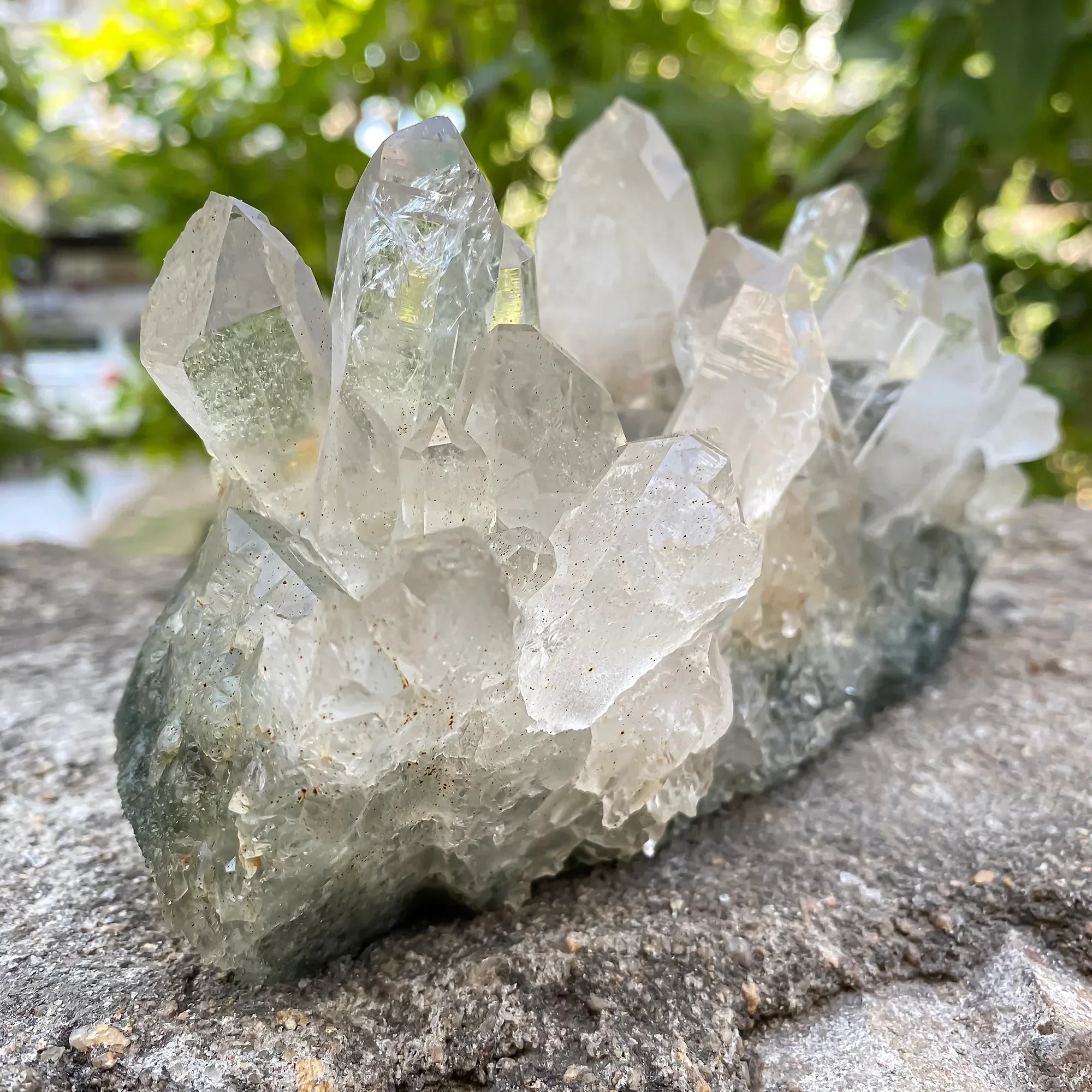 Natural Himalayan Green Chlorite Quartz Cluster 1100g Himalayan Quartz