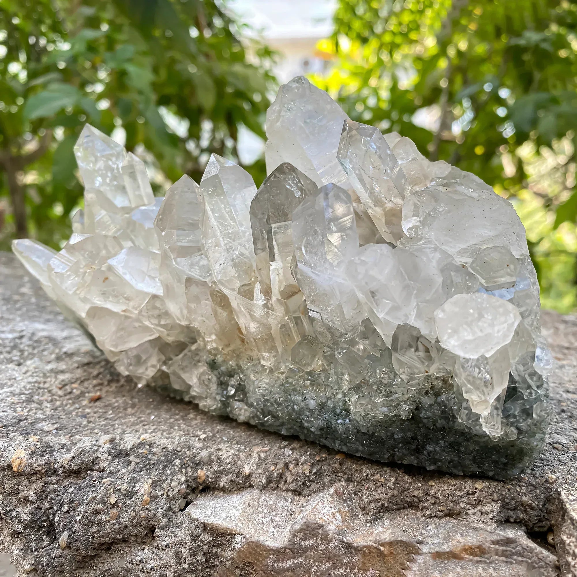 Natural Himalayan Green Chlorite Quartz Cluster 1100g Himalayan Quartz