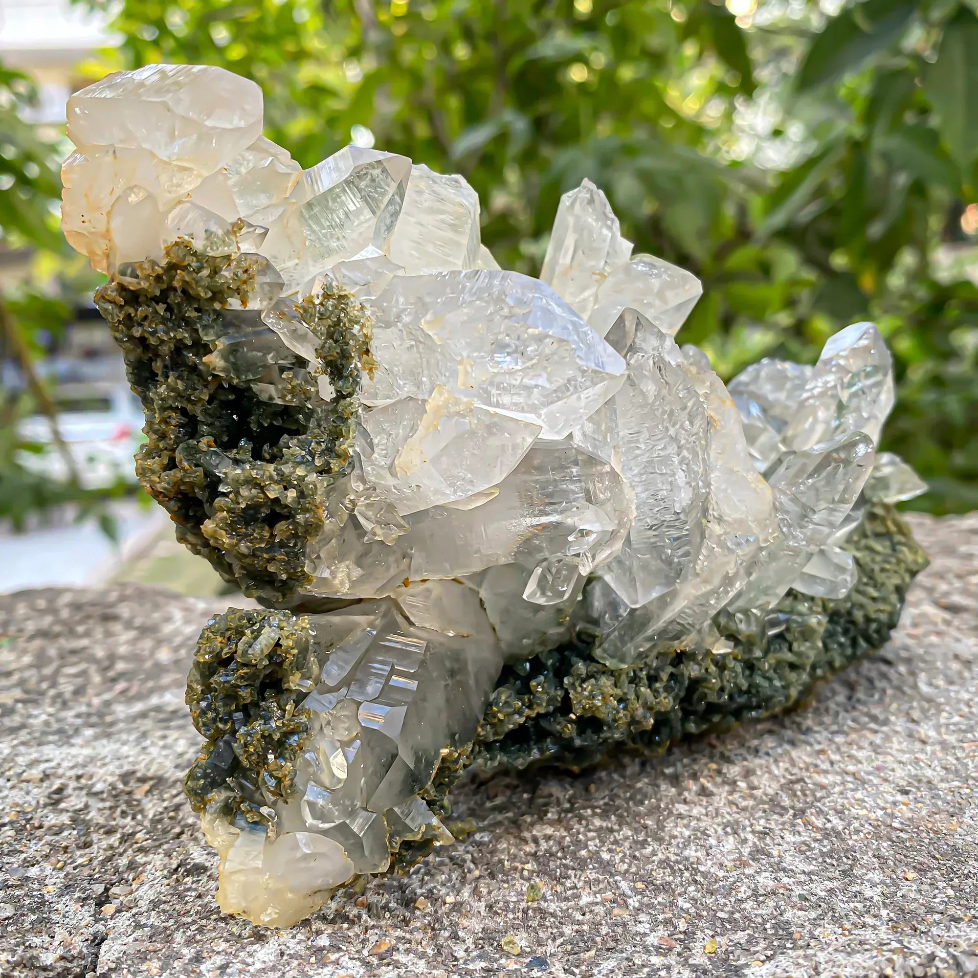 Natural Himalayan Green Chlorite Quartz Cluster 905g Himalayan Quartz