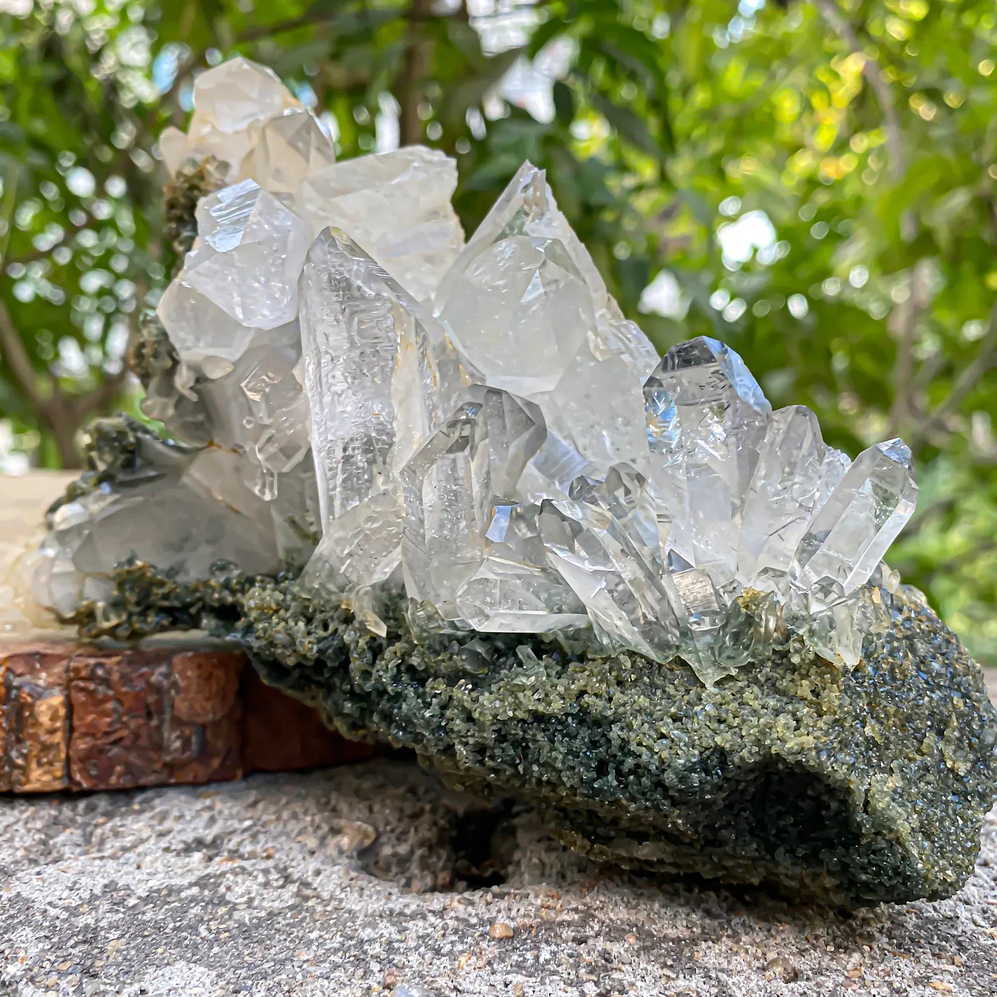 Natural Himalayan Green Chlorite Quartz Cluster 905g Himalayan Quartz
