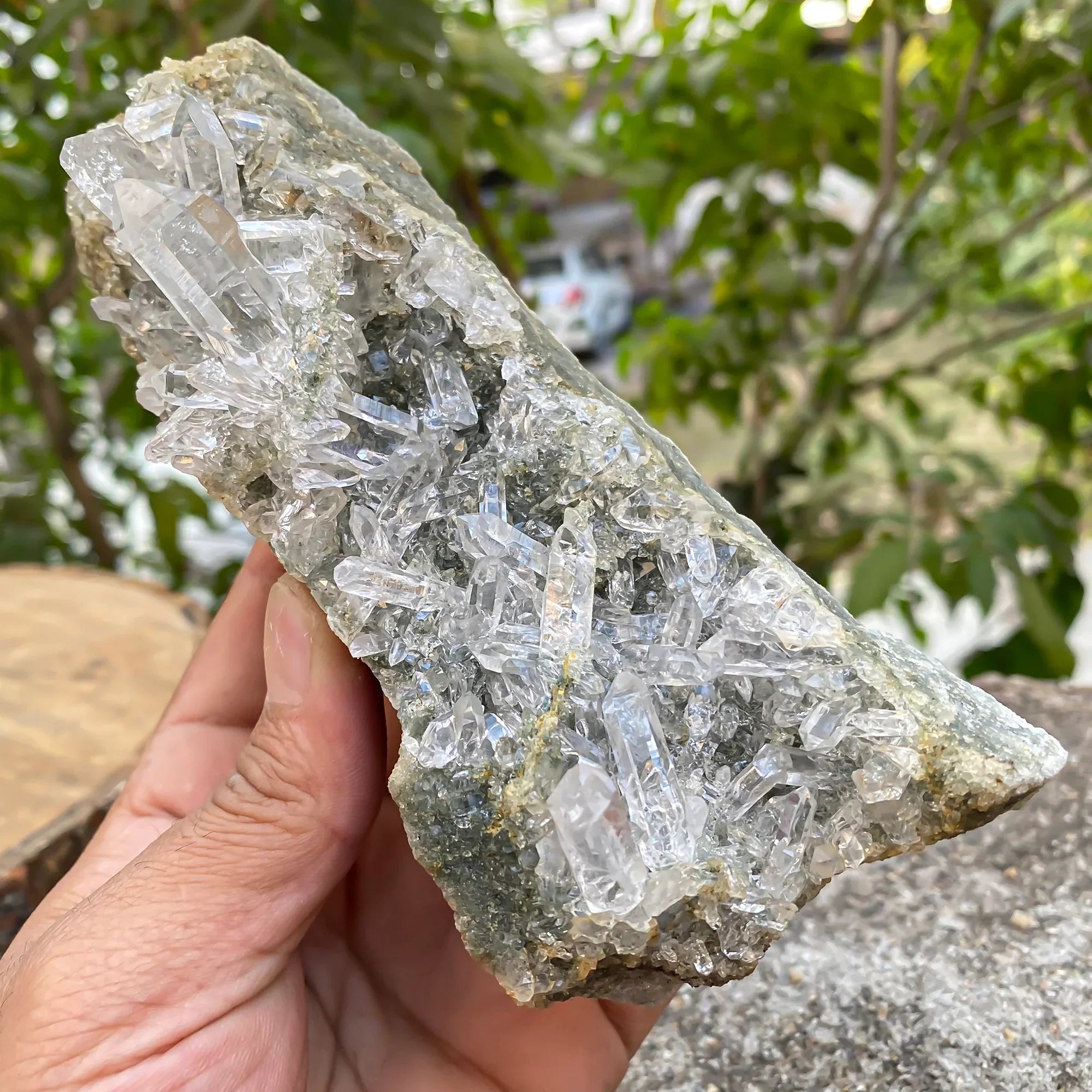 Natural Himalayan Green Chlorite Quartz Cluster 555g Himalayan Quartz