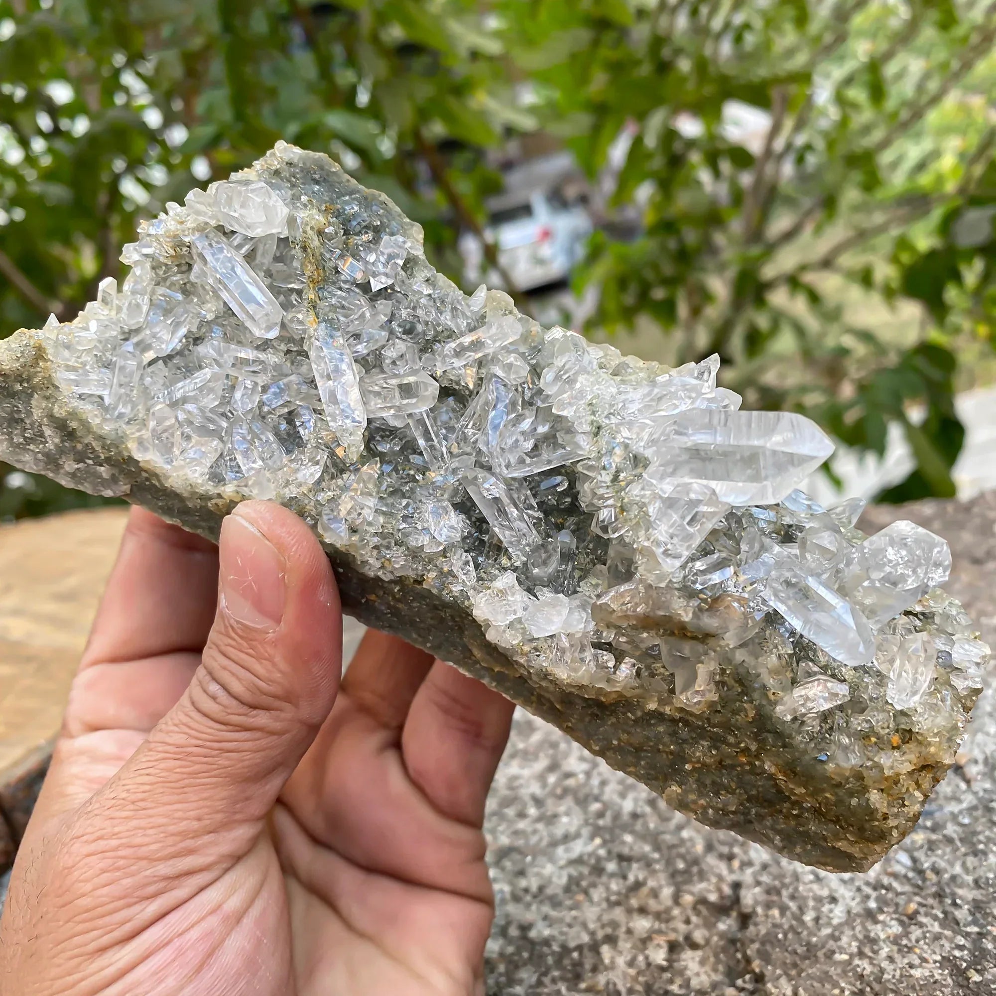 Natural Himalayan Green Chlorite Quartz Cluster 555g Himalayan Quartz