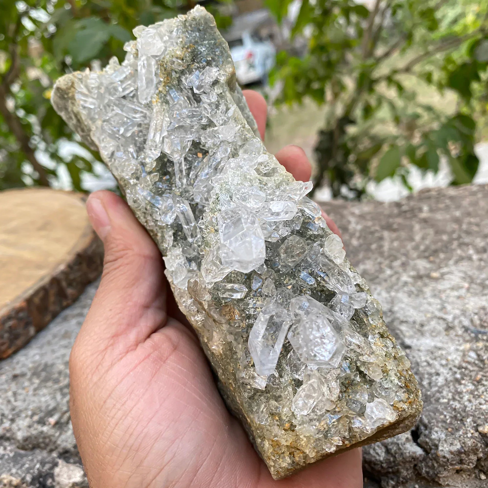 Natural Himalayan Green Chlorite Quartz Cluster 555g Himalayan Quartz