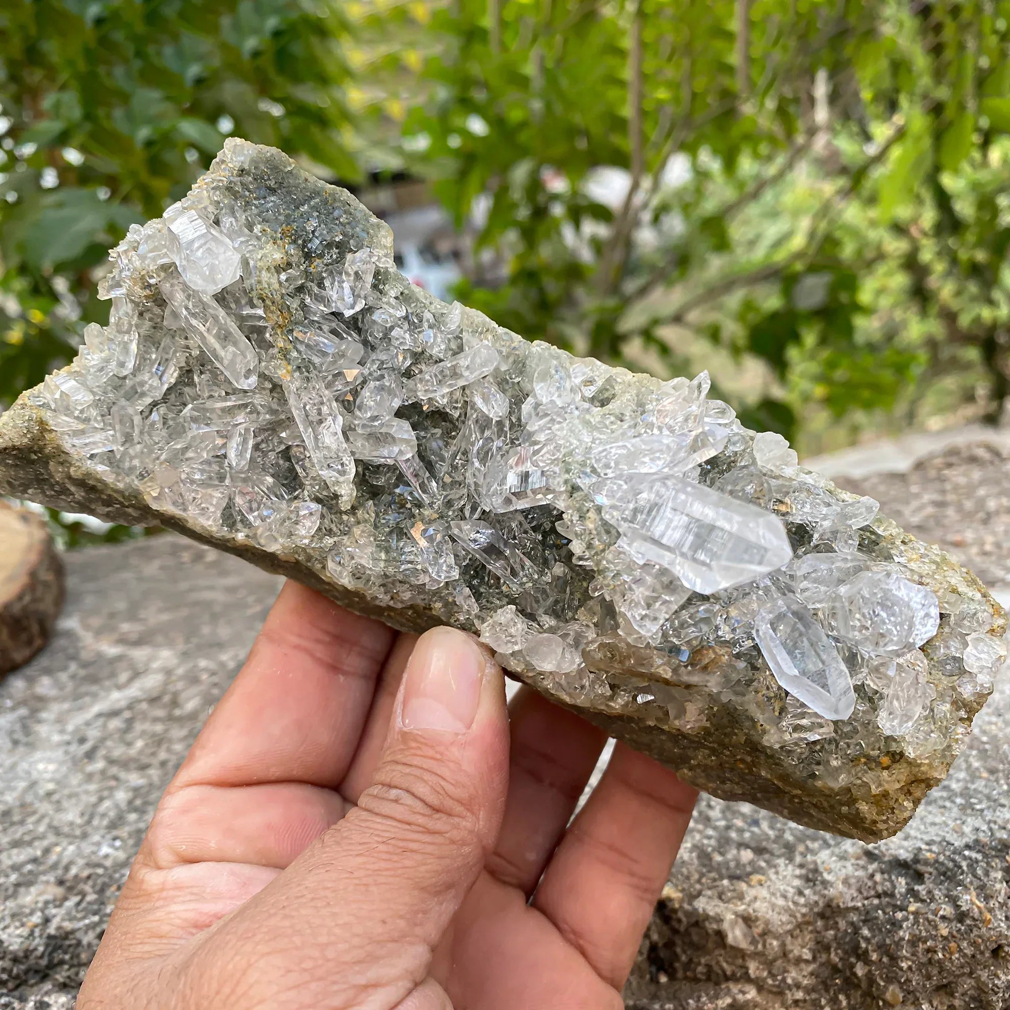 Natural Himalayan Green Chlorite Quartz Cluster 555g Himalayan Quartz